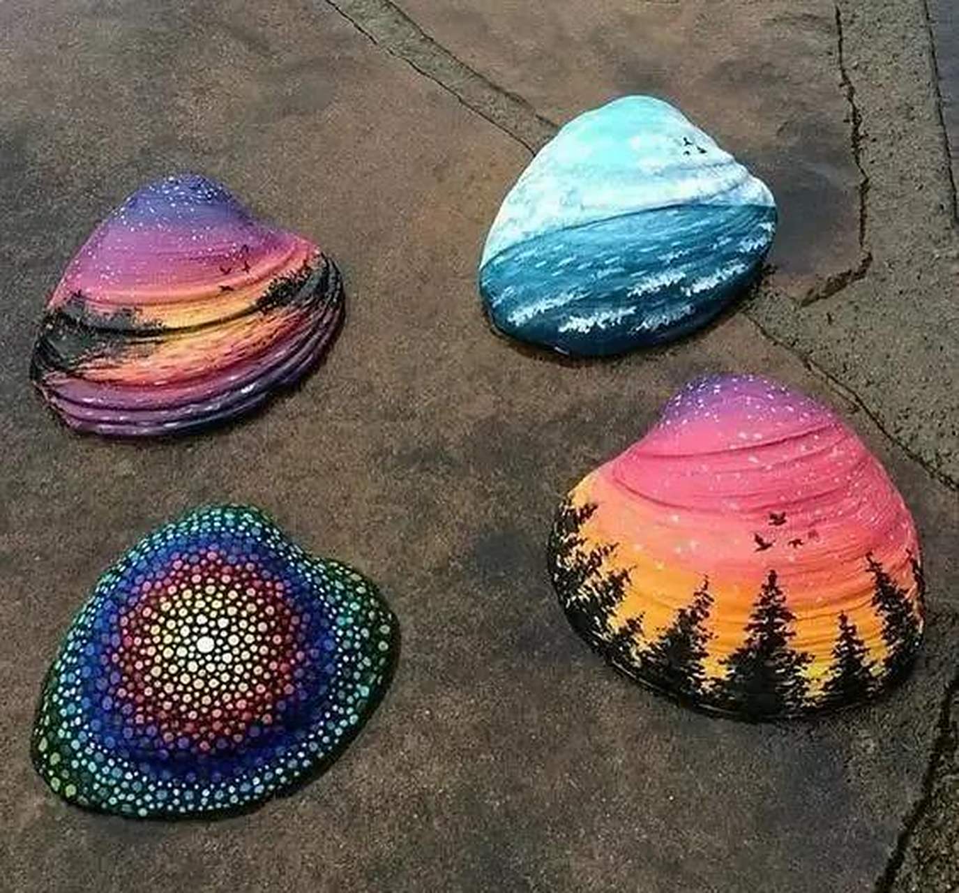 谁说画画一定要在纸上呀,在贝壳上画画,也简直美翻了!