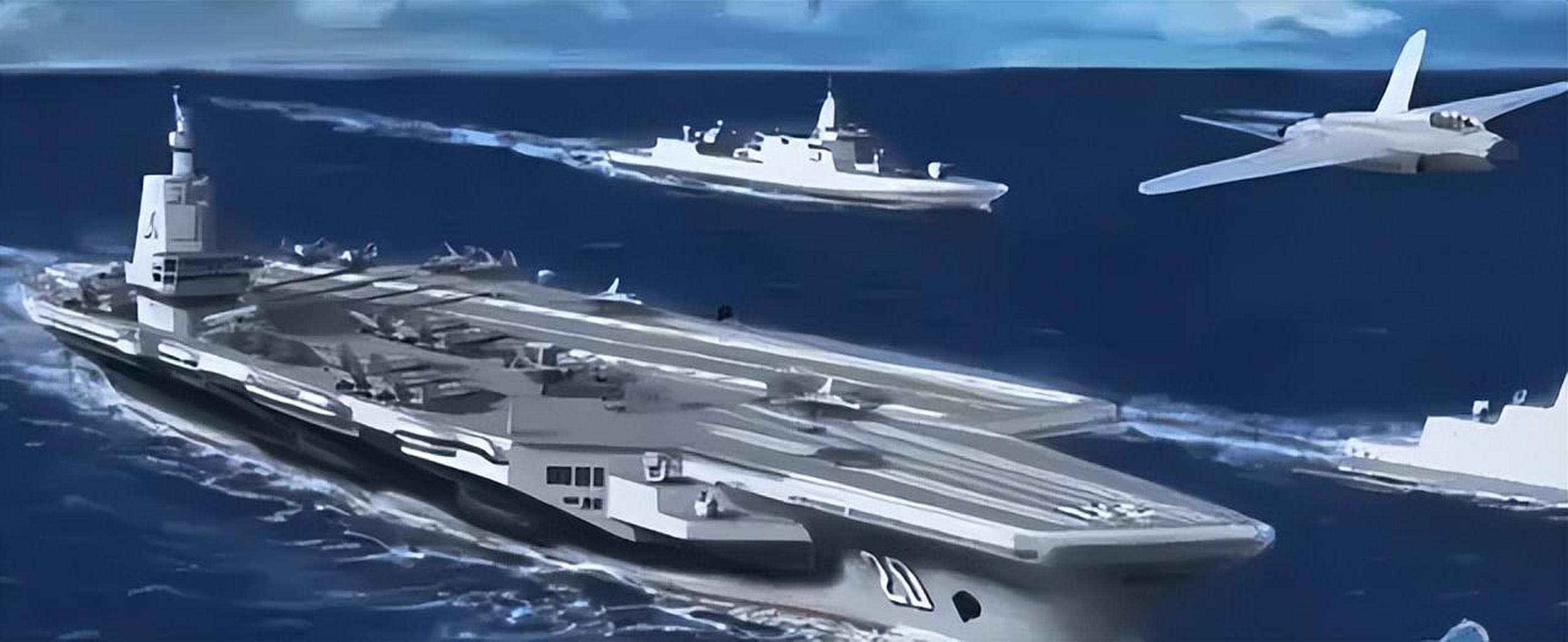 两艘新航母同时开建?江南造船厂曝光20号航母cg,核动力为必选!