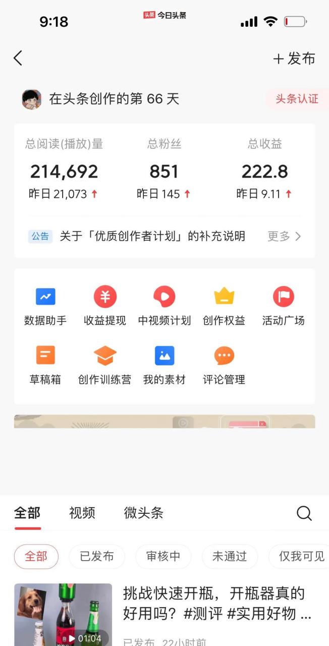 头条新手发视频有收益吗(头条视频新手期有多长时间)