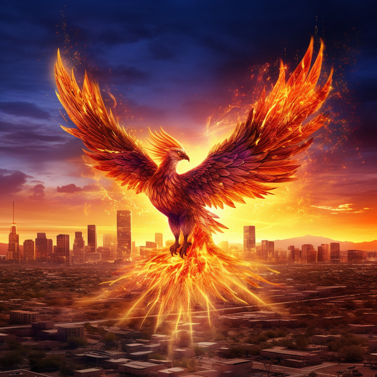 凤凰涅槃  凤凰涅槃,翅膀焕然一新, 羽翼重生,展翅乘风高飞.