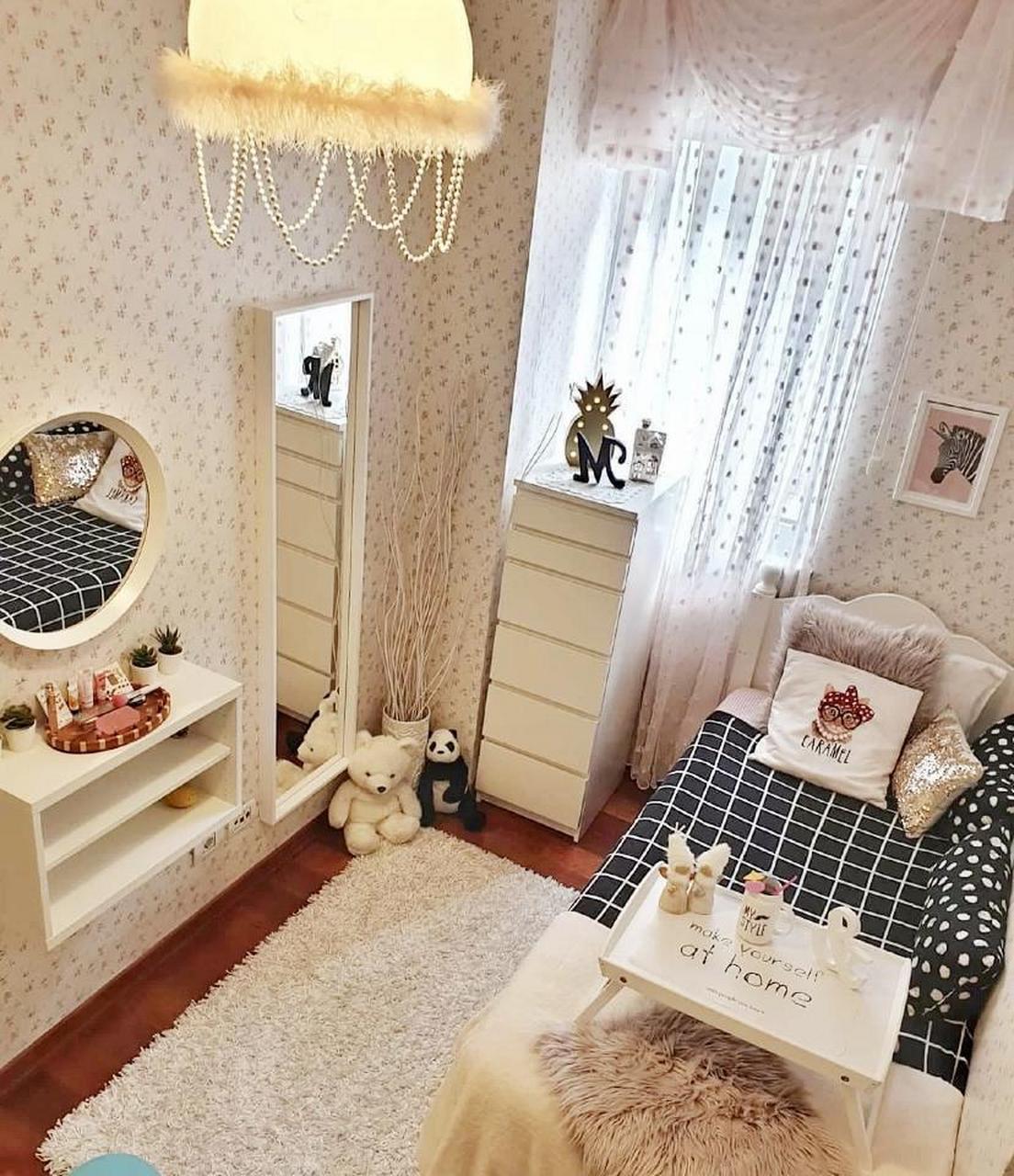 但是布局太合理了,赞[good] 少女房学生卧室小卧室温馨布置,很简单