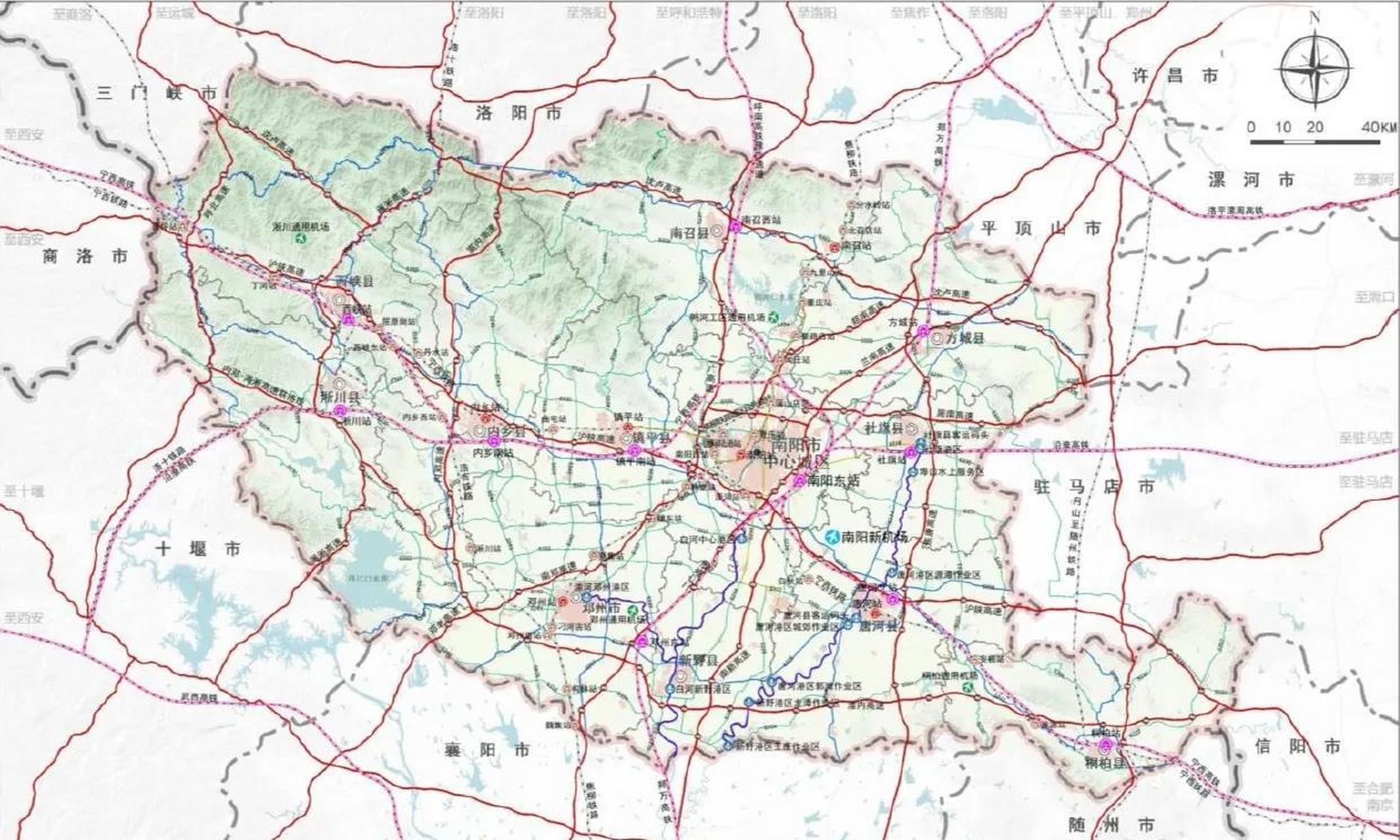 南陽市近期公佈了國土空間規劃(2021—2035),規劃圖顯示南陽新機場