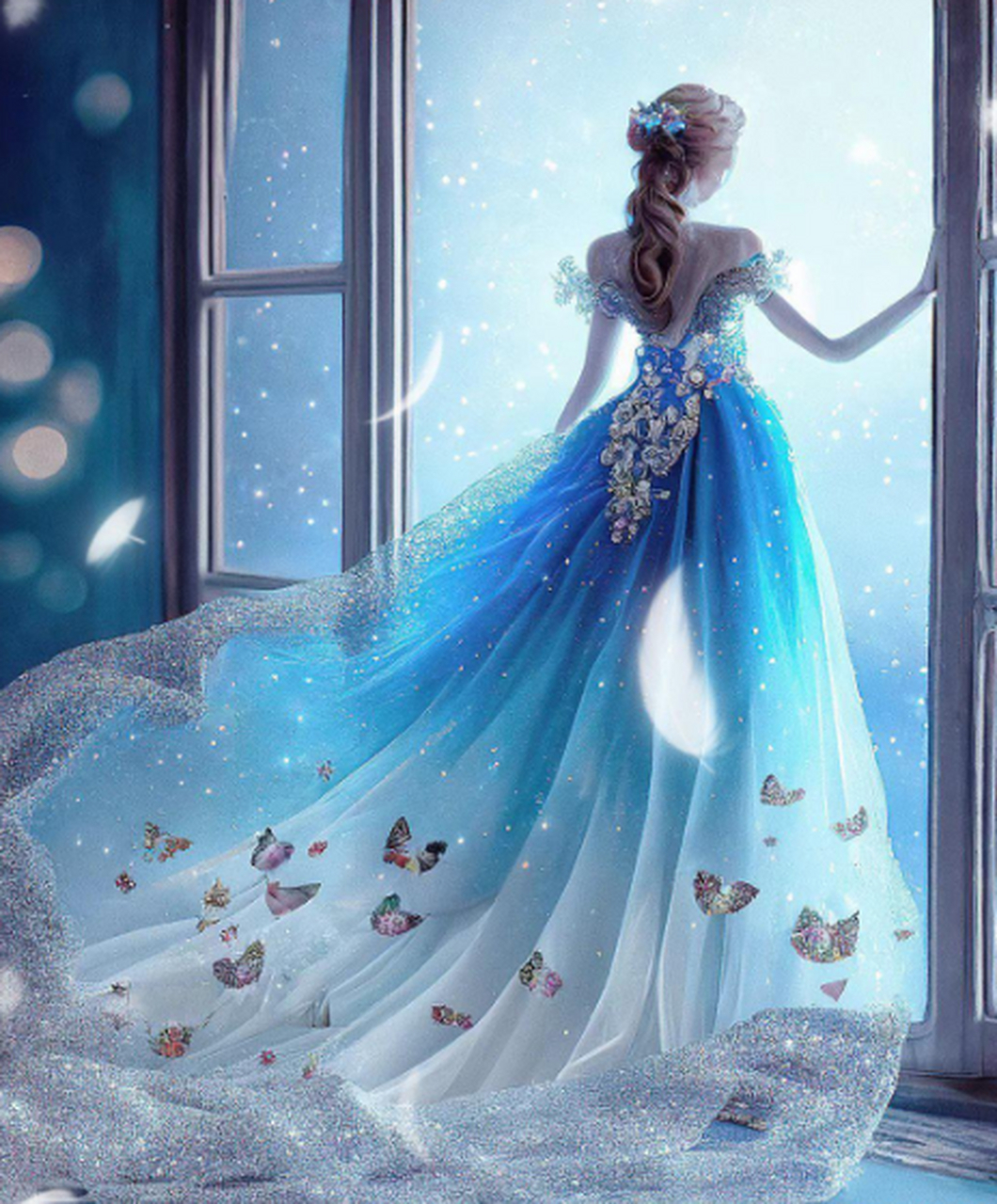 少女与蝴蝶,画面梦幻唯美浪漫.