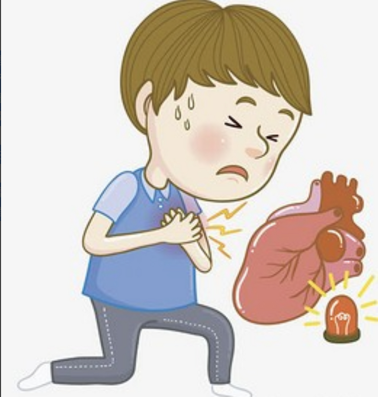 1. 心前区疼痛10分钟以上不能缓解. 2.