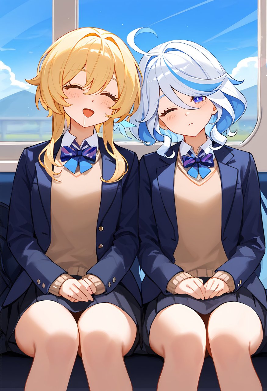 jk荧妹和芙宁娜 画师:zero