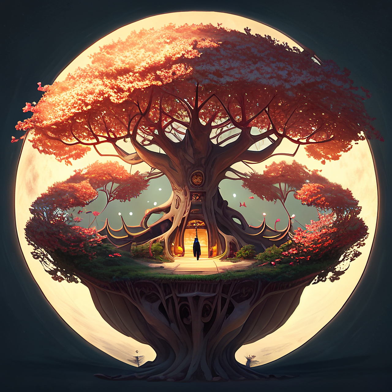 归哉要结园绮徒,清夜团栾绕庭树.缥缈,虚幻,明丽#百度ai绘图黑科技