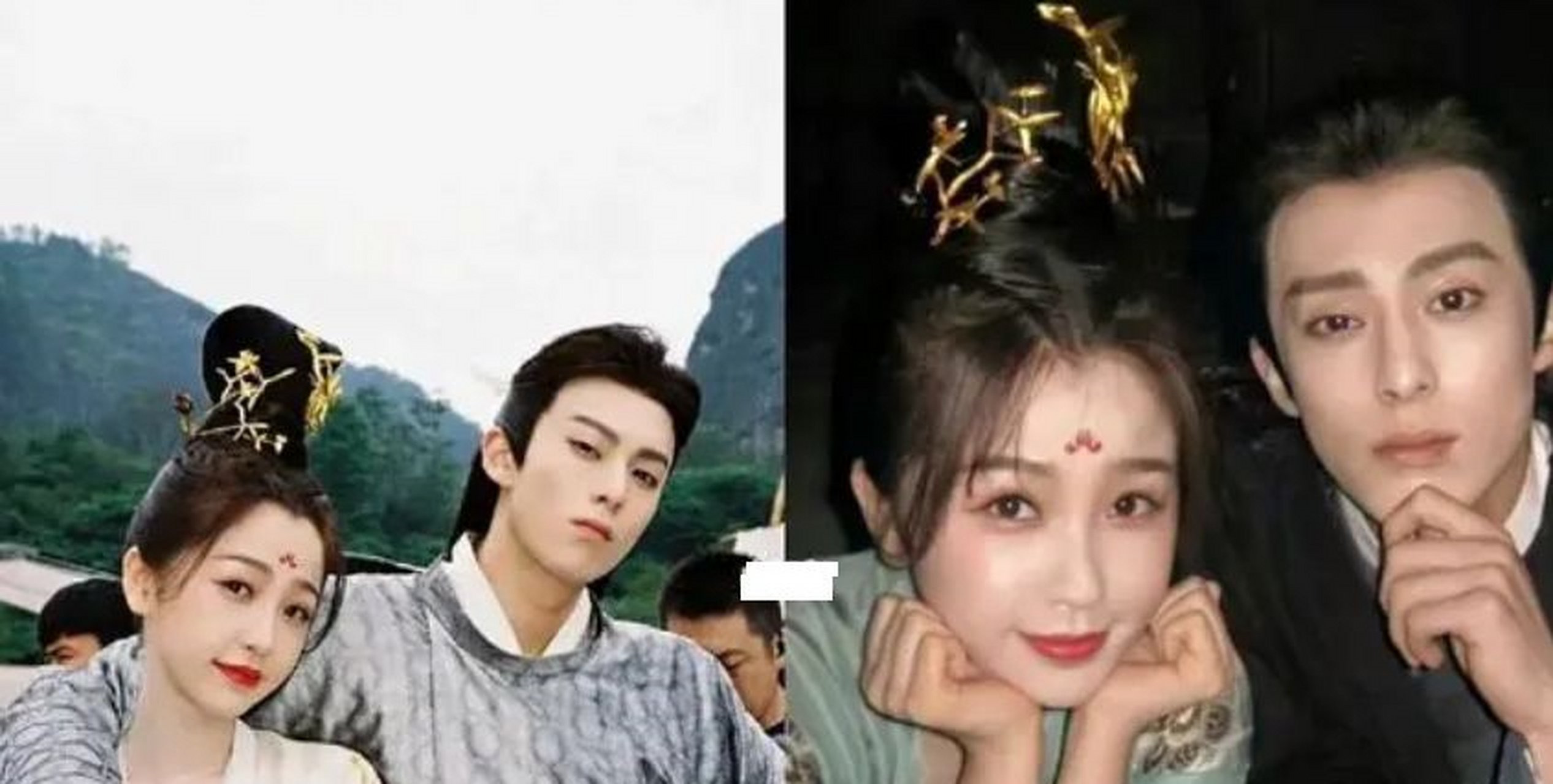 白鹿罗云熙合体扫楼,男方双腿瘦成竹竿,与白鹿同框无cp感