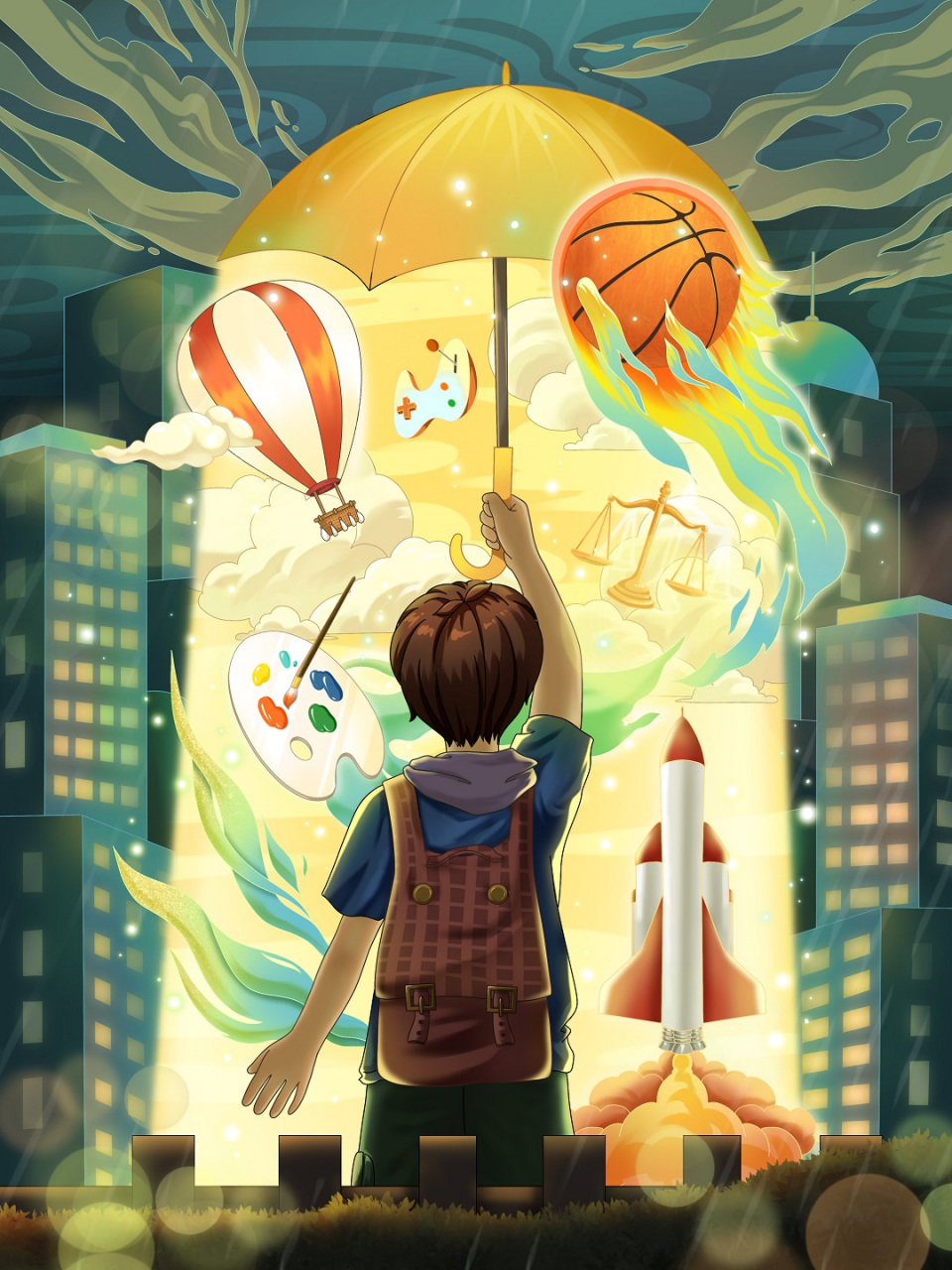 给大家分享一组儿童梦想故事创意手绘海报  祝愿大家能永远像个孩子一