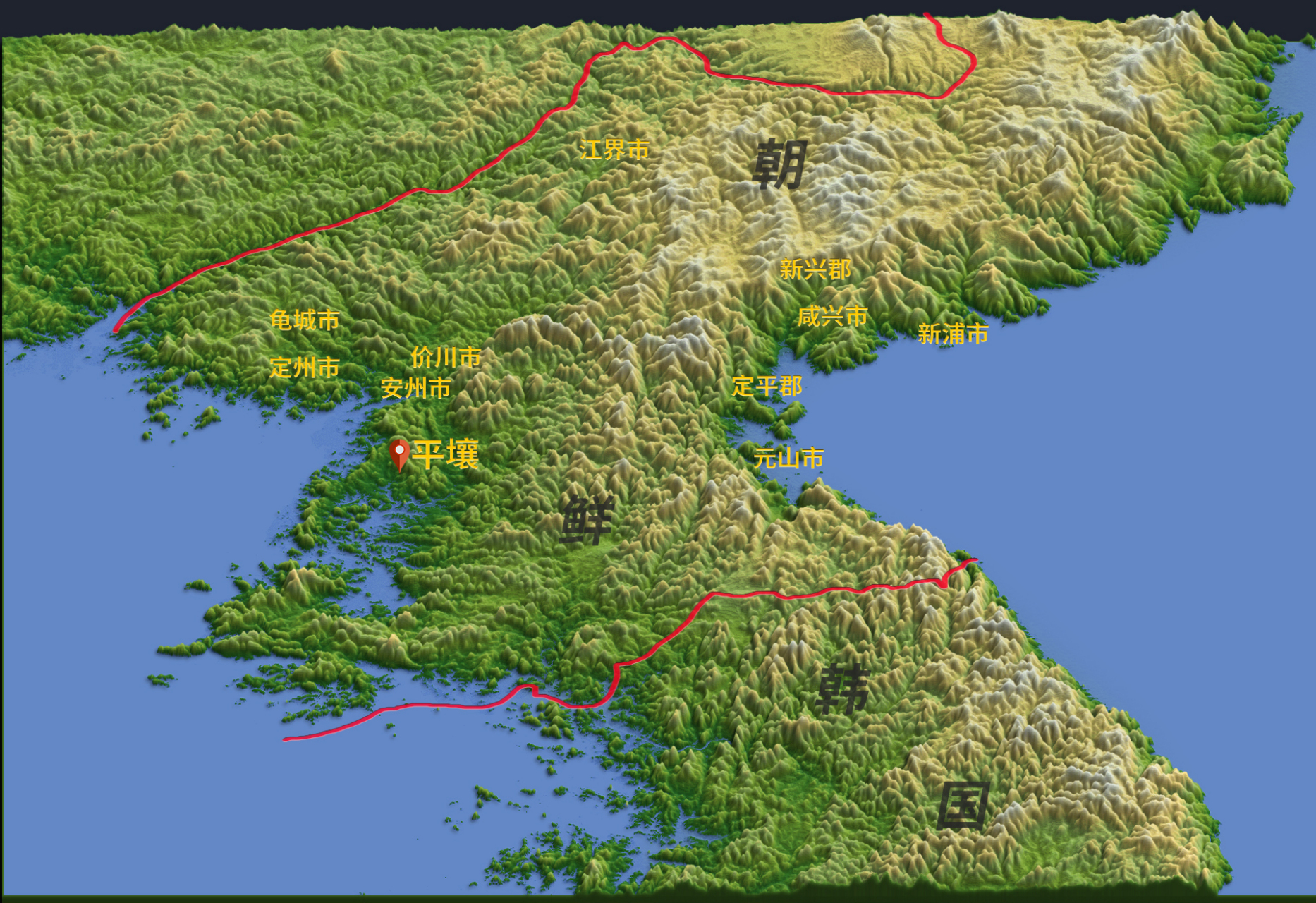 大家看看这张朝鲜半岛地图做的怎么样?