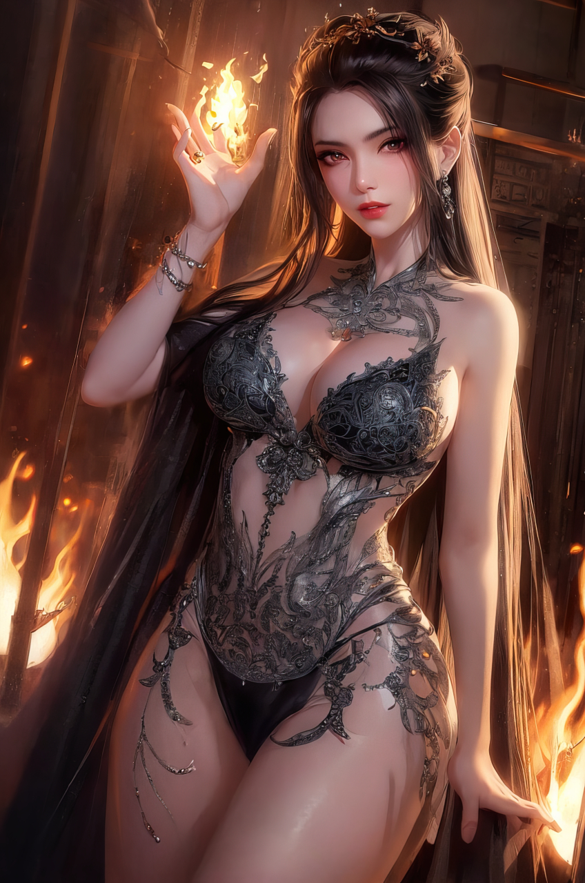 ai绘画 | 天行九歌·焰灵姬,继续安排兄弟萌福利,有想看继续评论区