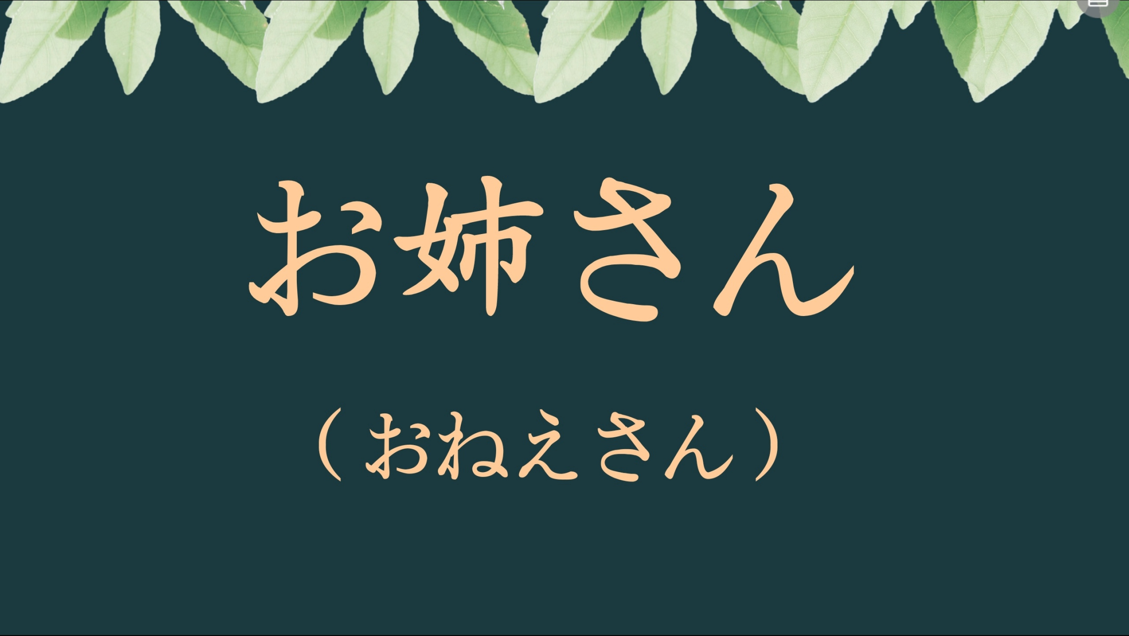 姐姐,用日语怎么说?