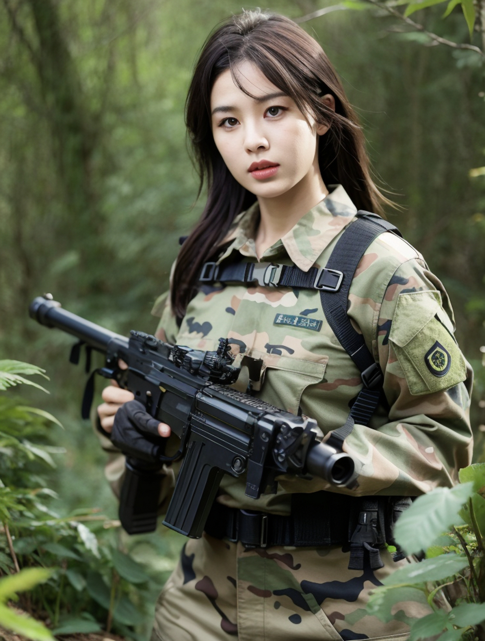 英姿飒爽的女神特种兵写真#特种兵# #气质女神# #青春美少女# #养眼