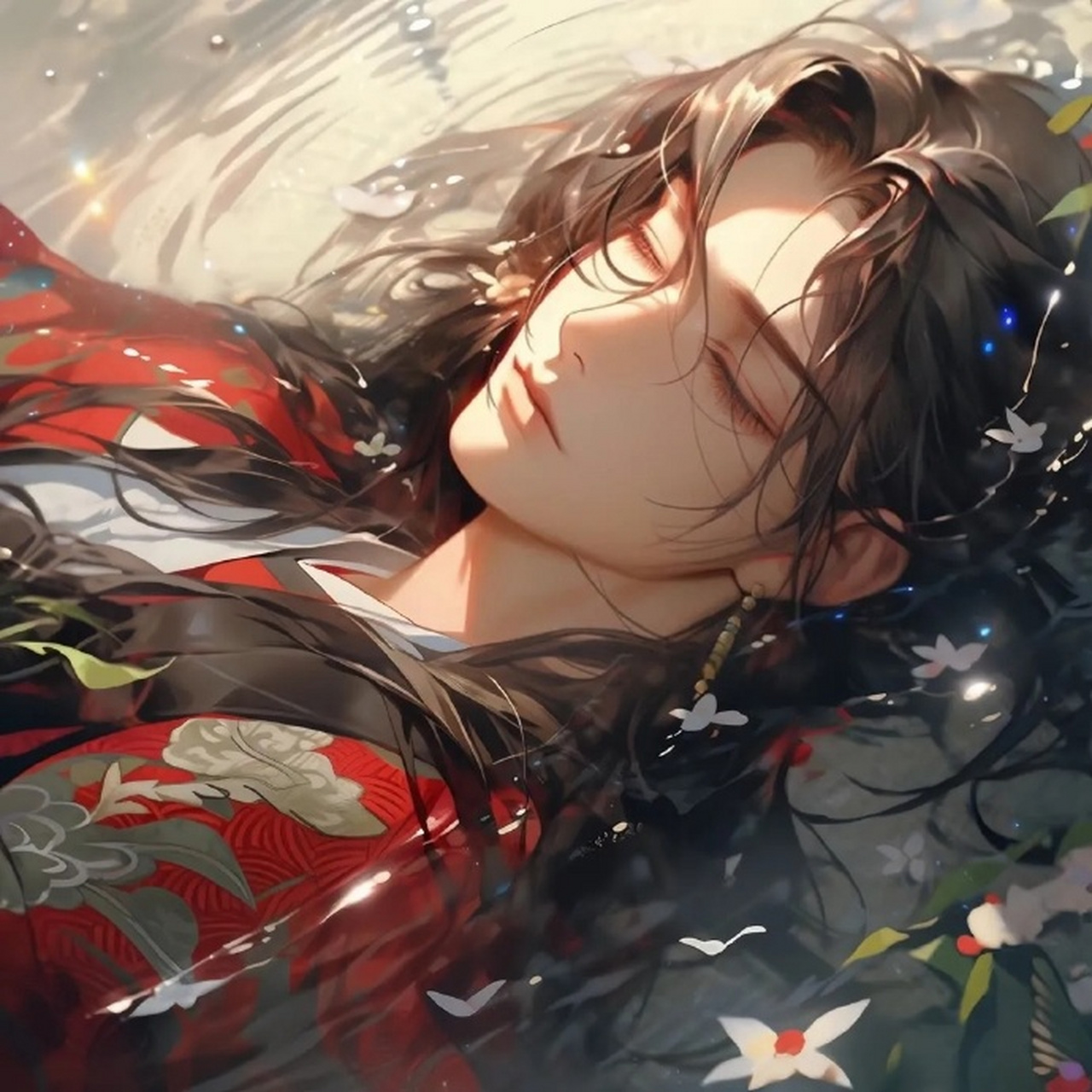 古风红衣系情侣头像