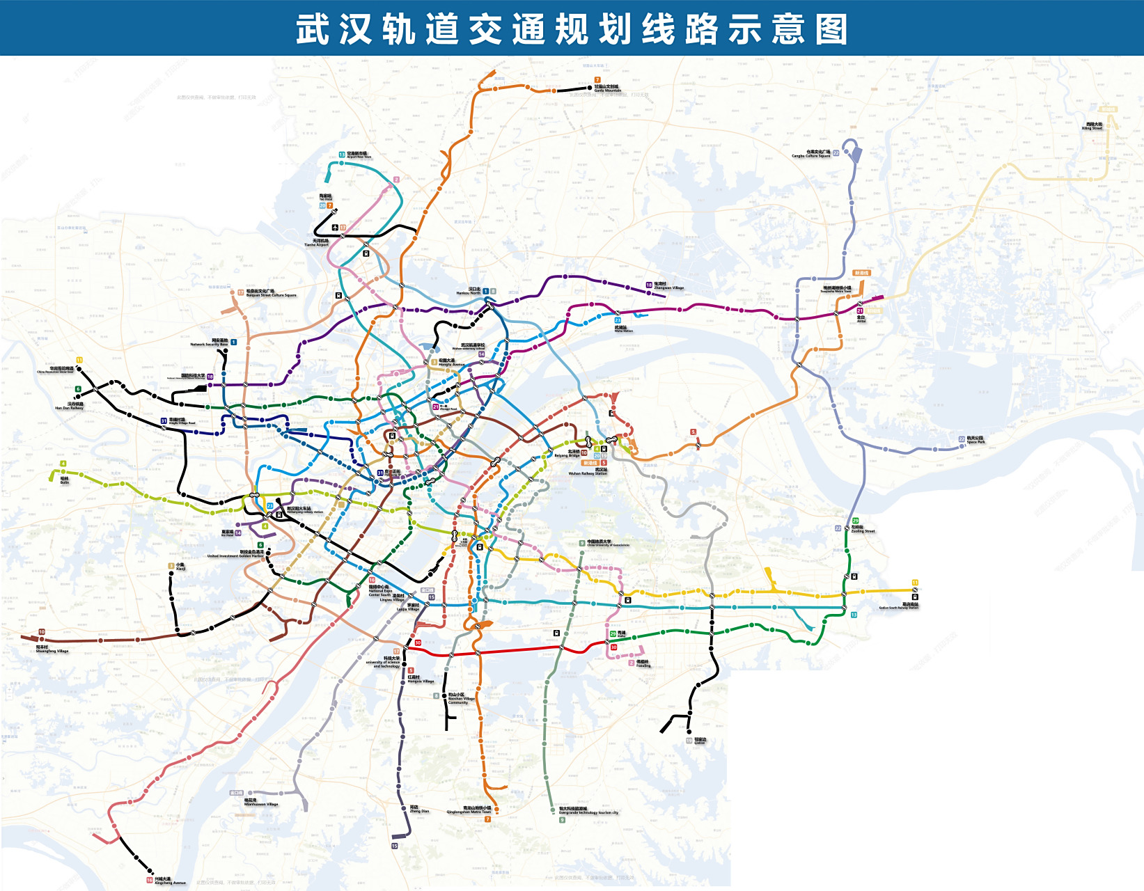 武汉地铁2029年预计建成图