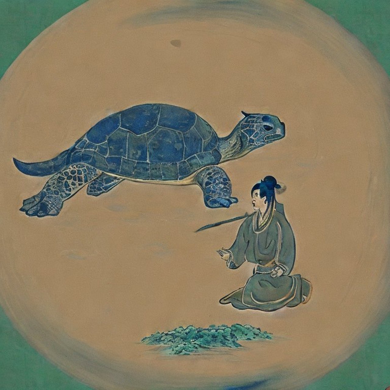 最后,店伙计给他端上了本店的压轴名菜-乌龟长寿汤!