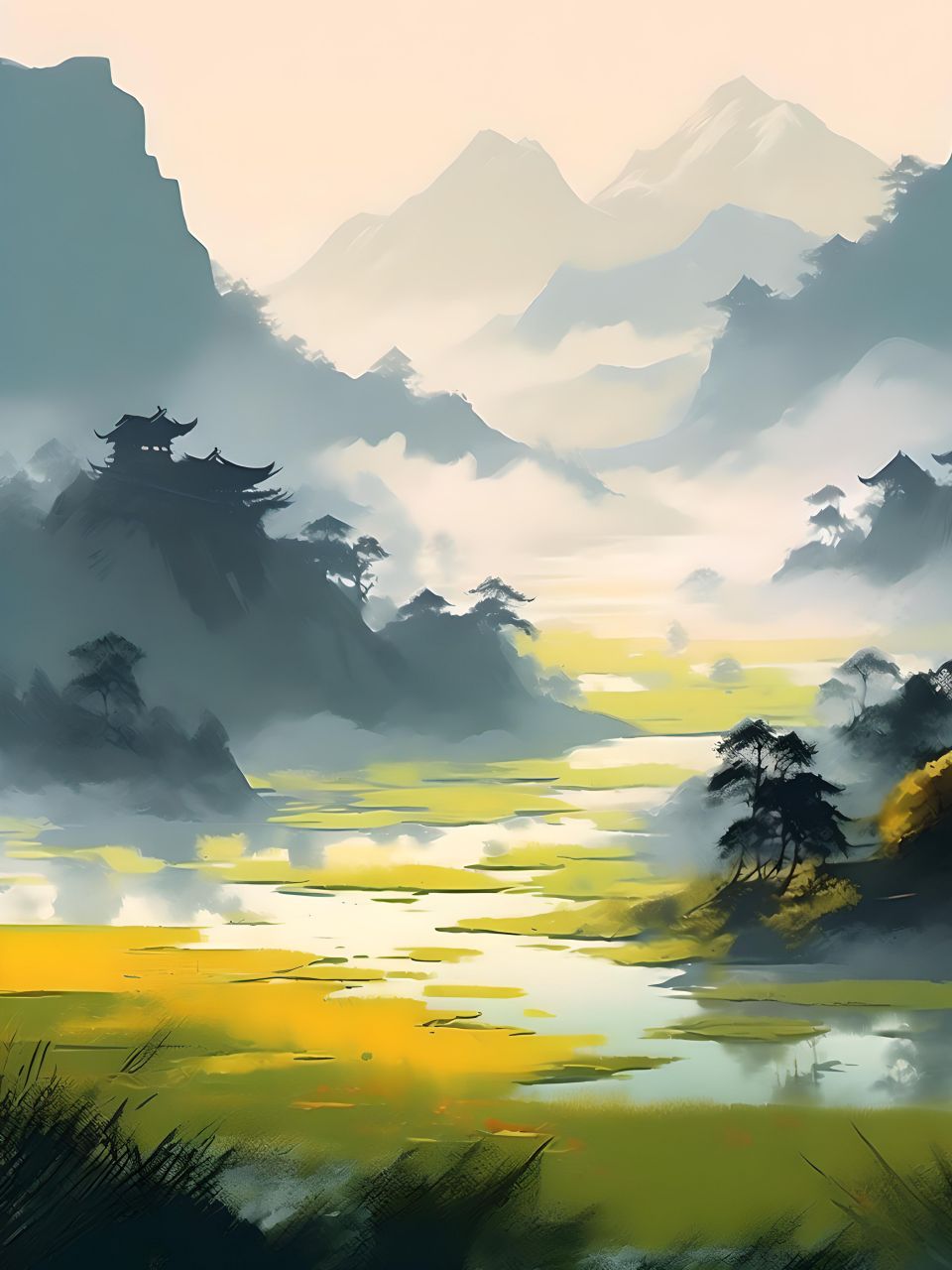 醉卧河山,夜观星河.徘徊林间,彩绘山水.诗墨自然.