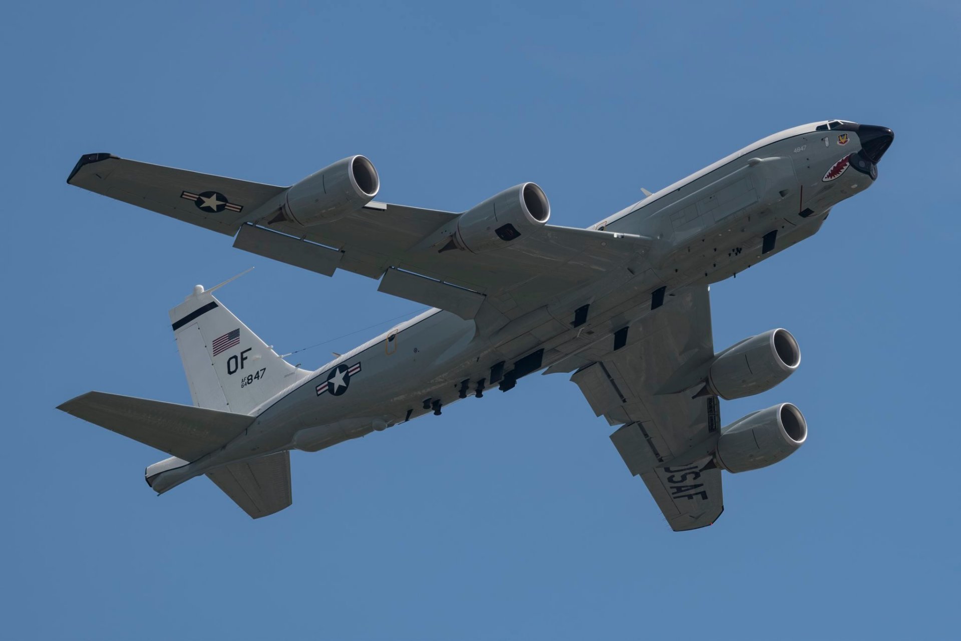 2023/06/23 10:40,美空军rc-135u 64-14847 侦察机从琉球嘉手纳基地