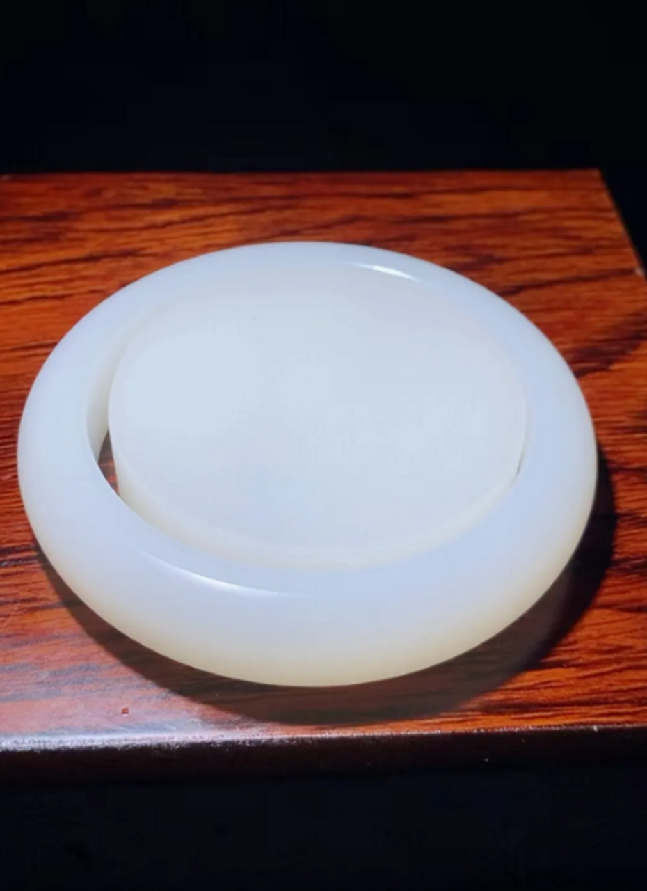 点击头像看直播##和田玉#和田玉白玉山料圆条手镯60.