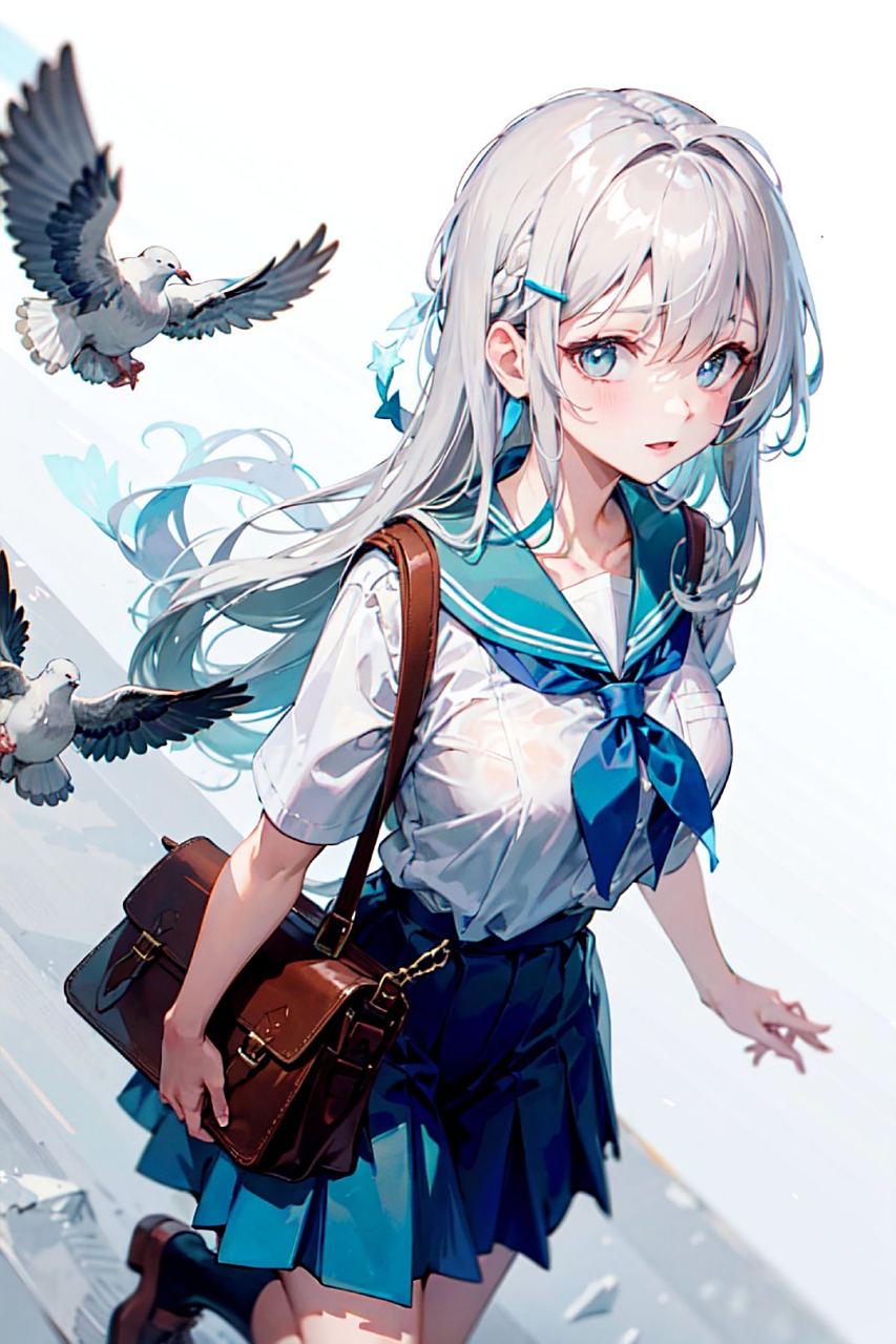 ai绘画# 银发少女79 676767