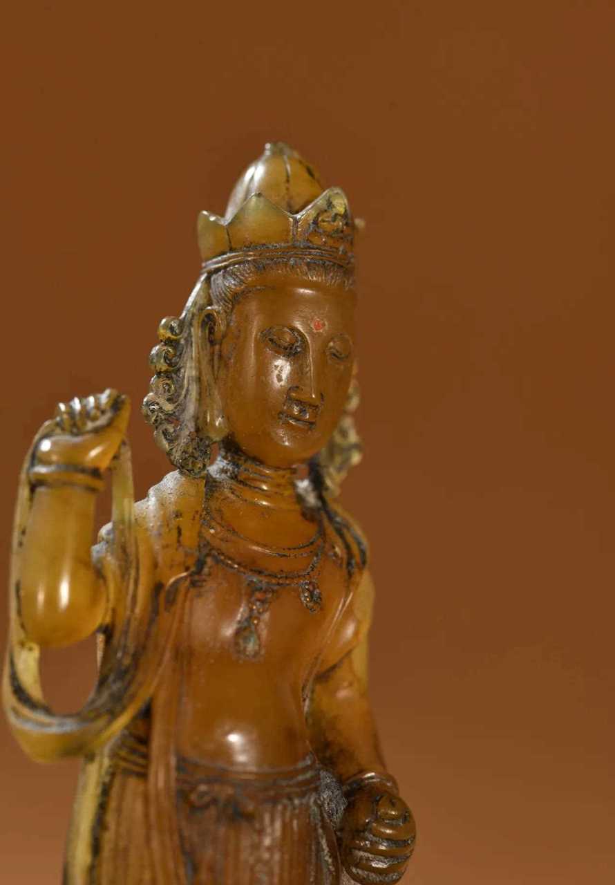 唐代 老田黄观音立像规格高84cm 宽28cm 厚16cm 重41克 [再见]