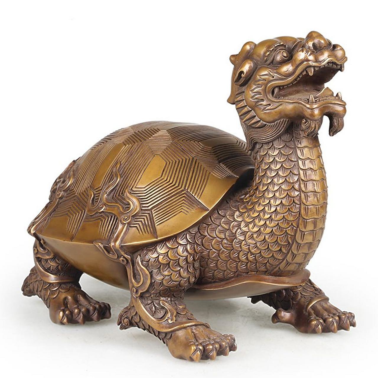 5米铜龙龟雕塑 青铜龙龟摆件 2米黄铜龙龟定做 彩绘铜龙龟居家摆件