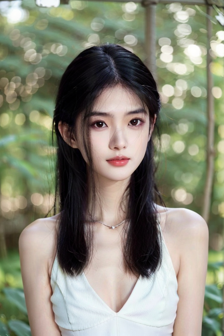 黑长直真的好清纯小白花,美女户外写真图集,长发飘逸,绝美颜值#美女