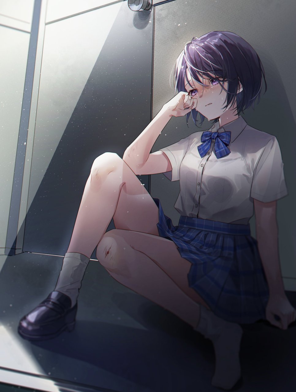 躲起来哭的女高中生 画师:界さけ