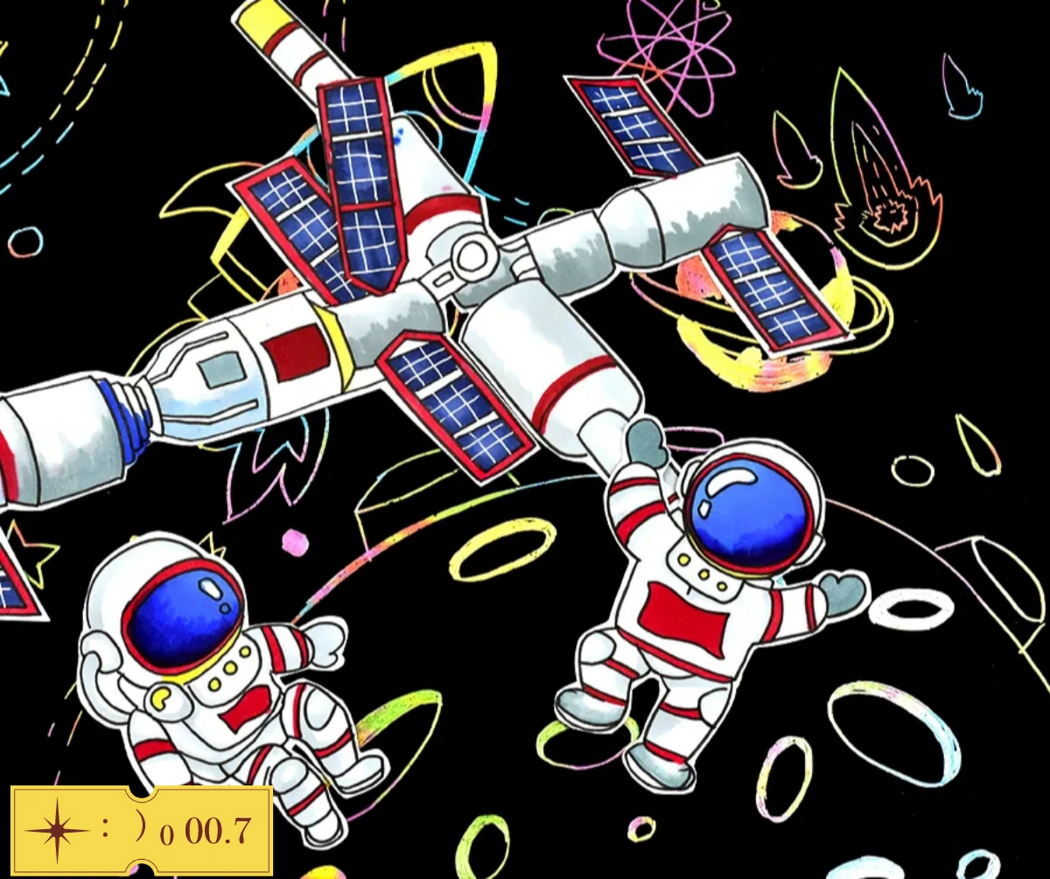 儿童画教学,共筑航天新时代教学 了解神州十二号飞船的新闻讯息与相关