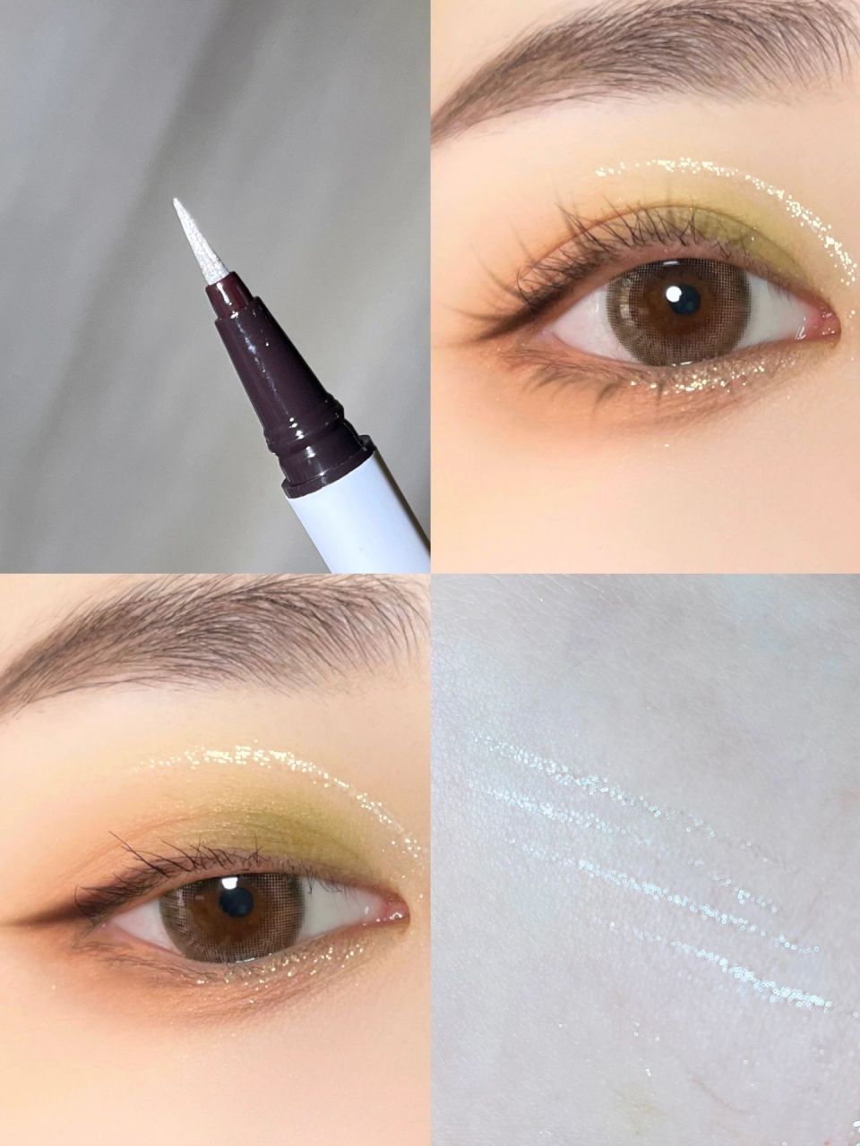 粉绿撞色仙女截断眼妆清新氧气感天花板 蜜桃粉和森林绿敲清透的配色