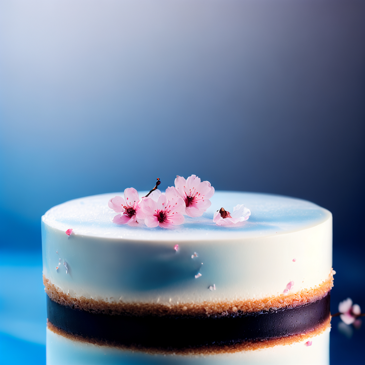 超有意境的冰皮樱花蛋糕,祝福文心一格一周年生日快乐呦!