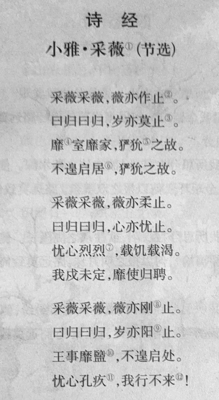 【中华文化课】古诗文导读:诗经《小雅61采薇》(节选)