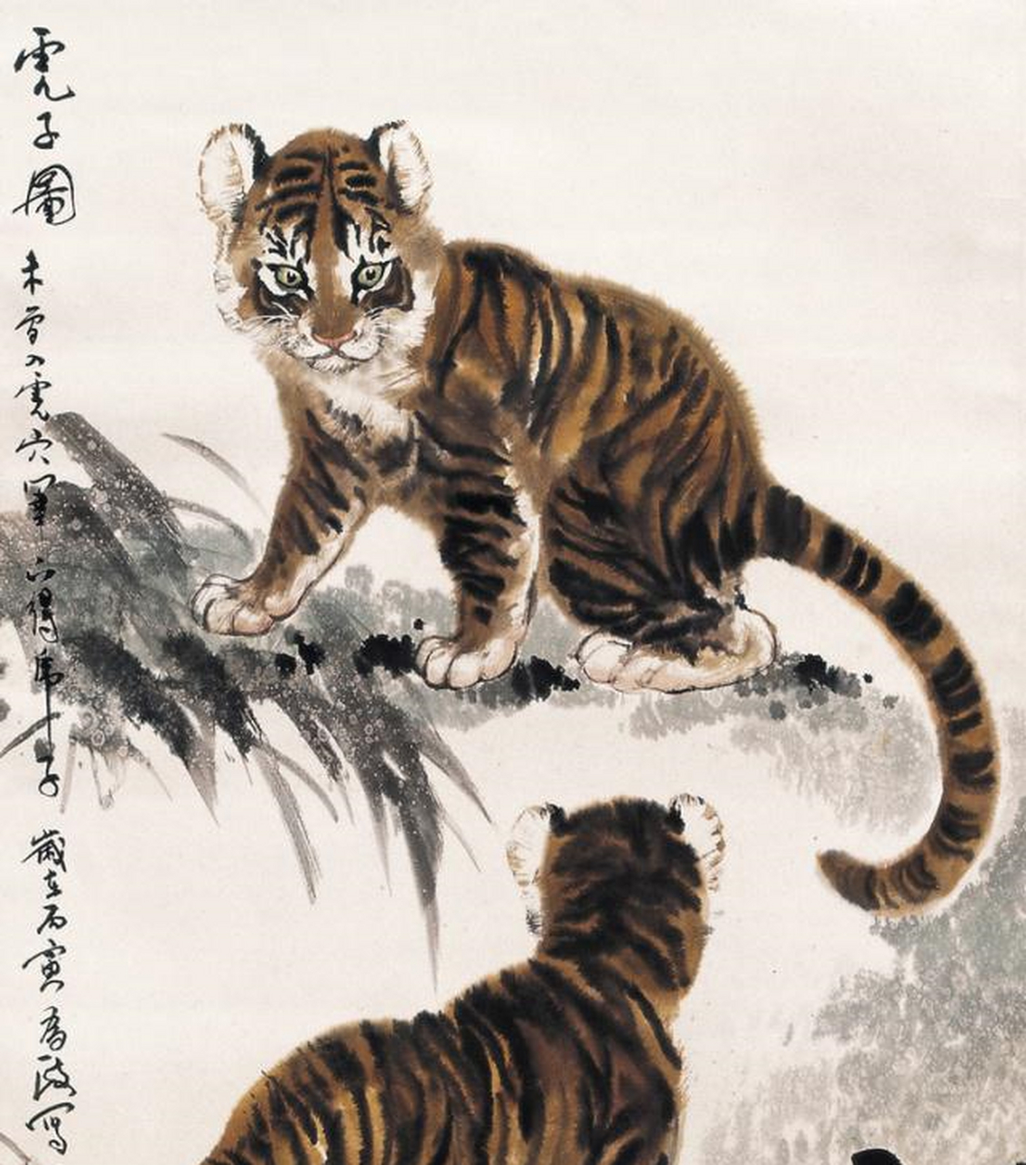 构图精致,突出动物乖巧可爱的一面,王为政国画作品欣赏[钱袋]