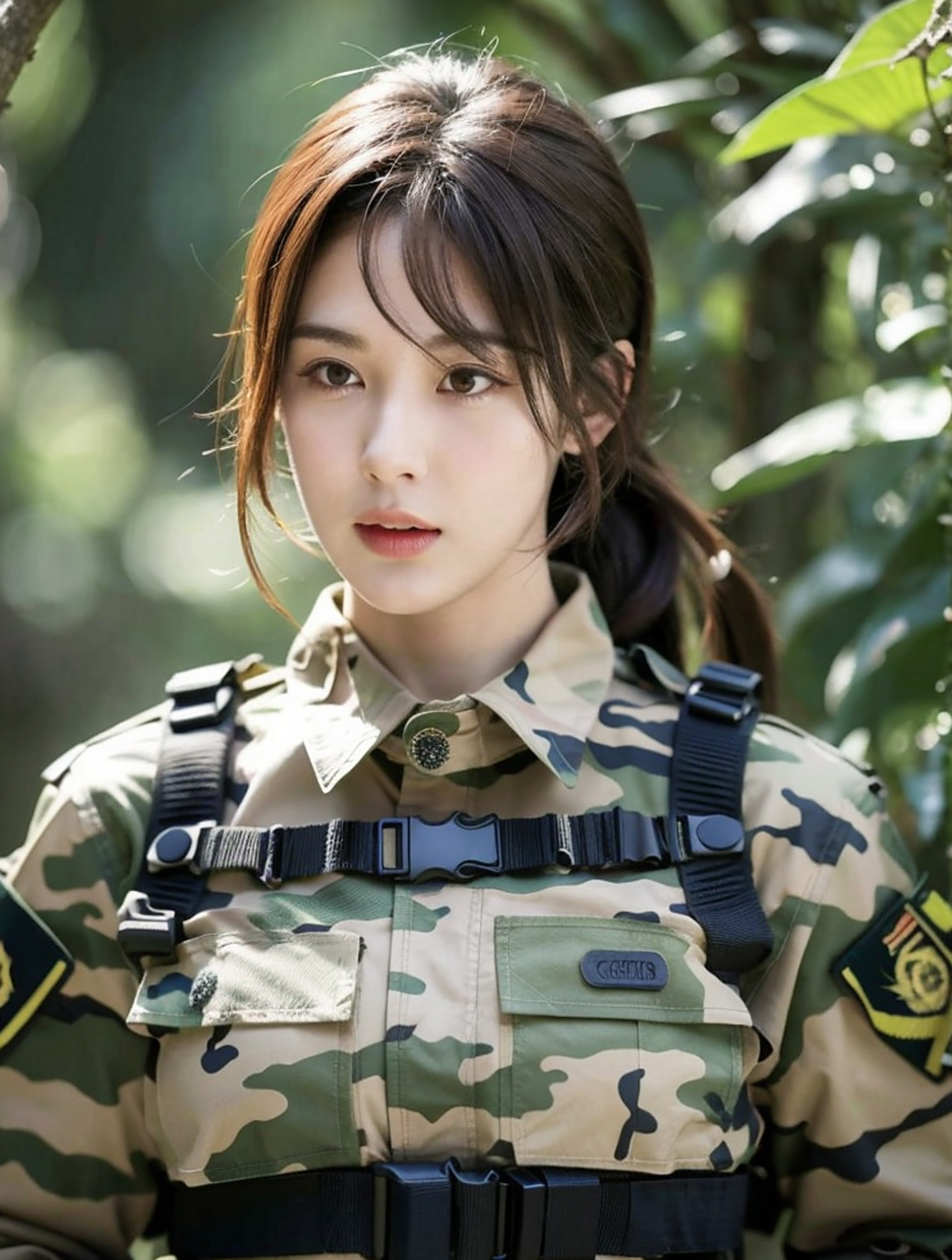 英姿飒爽的女神特种兵写真#特种兵# #气质女神# #青春美少女# #养眼
