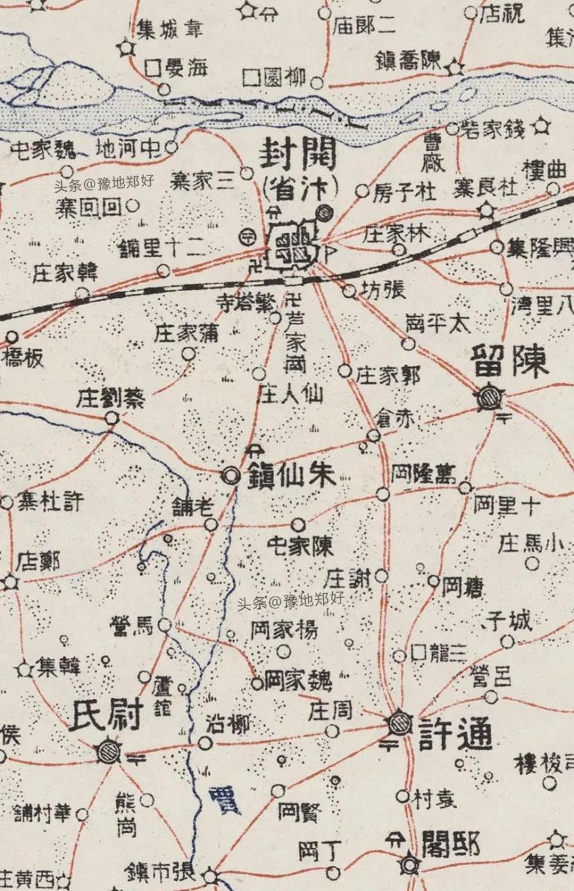 这是1923年,河南开封老地图,日本人画的,开封老乡快看看,100年前能