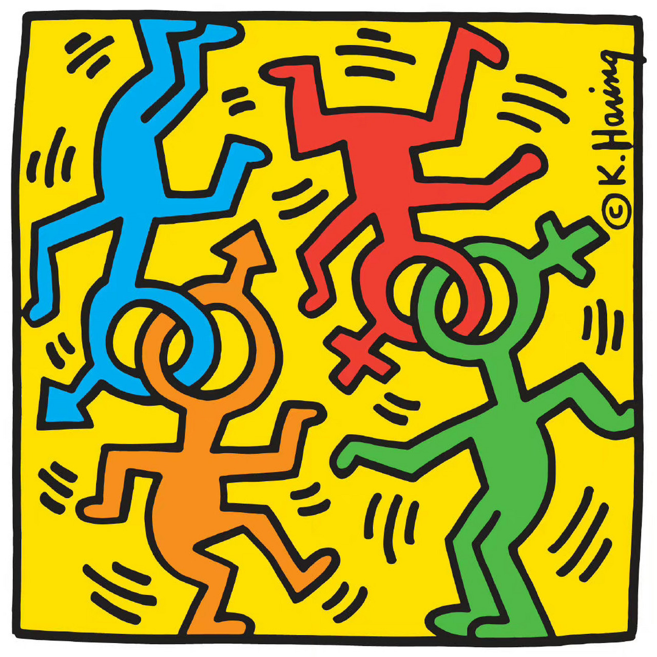 分享美国艺术家凯斯 · 哈林(keith haring)的一组作品.