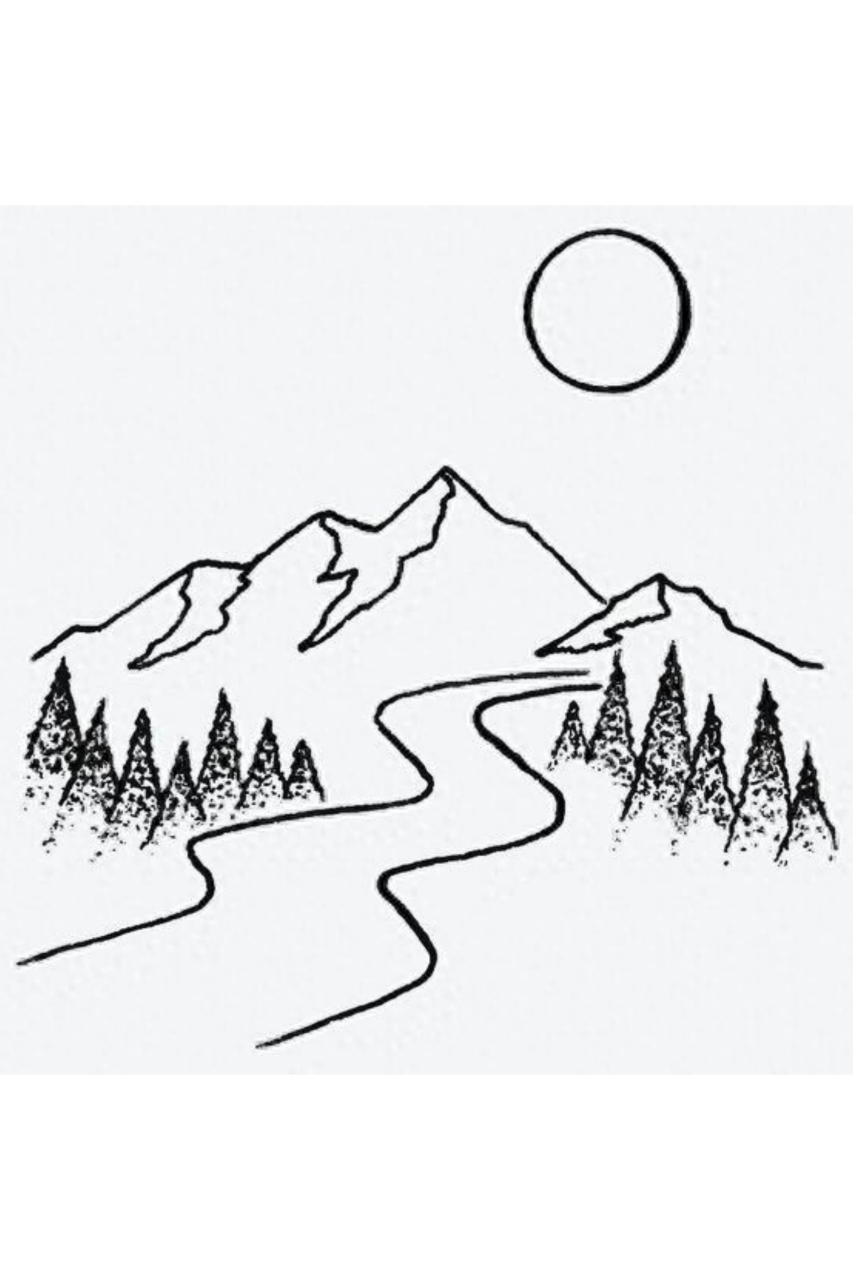 零基础也能画的简笔画,提笔就会,落日风景手绘图