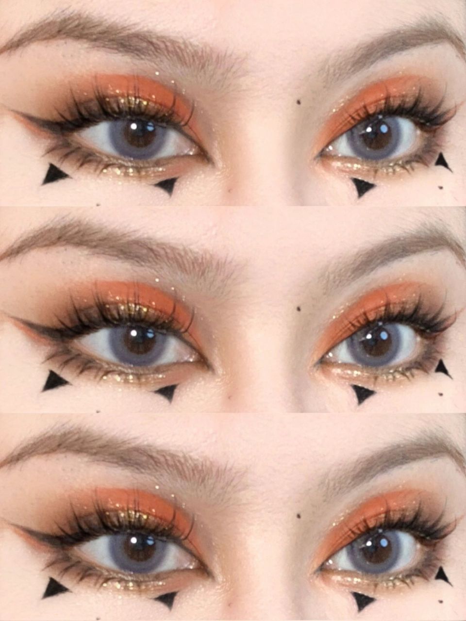 不会出错的南瓜小恶魔眼妆  还是得橘黑配,变身可爱鬼 配金色爆闪