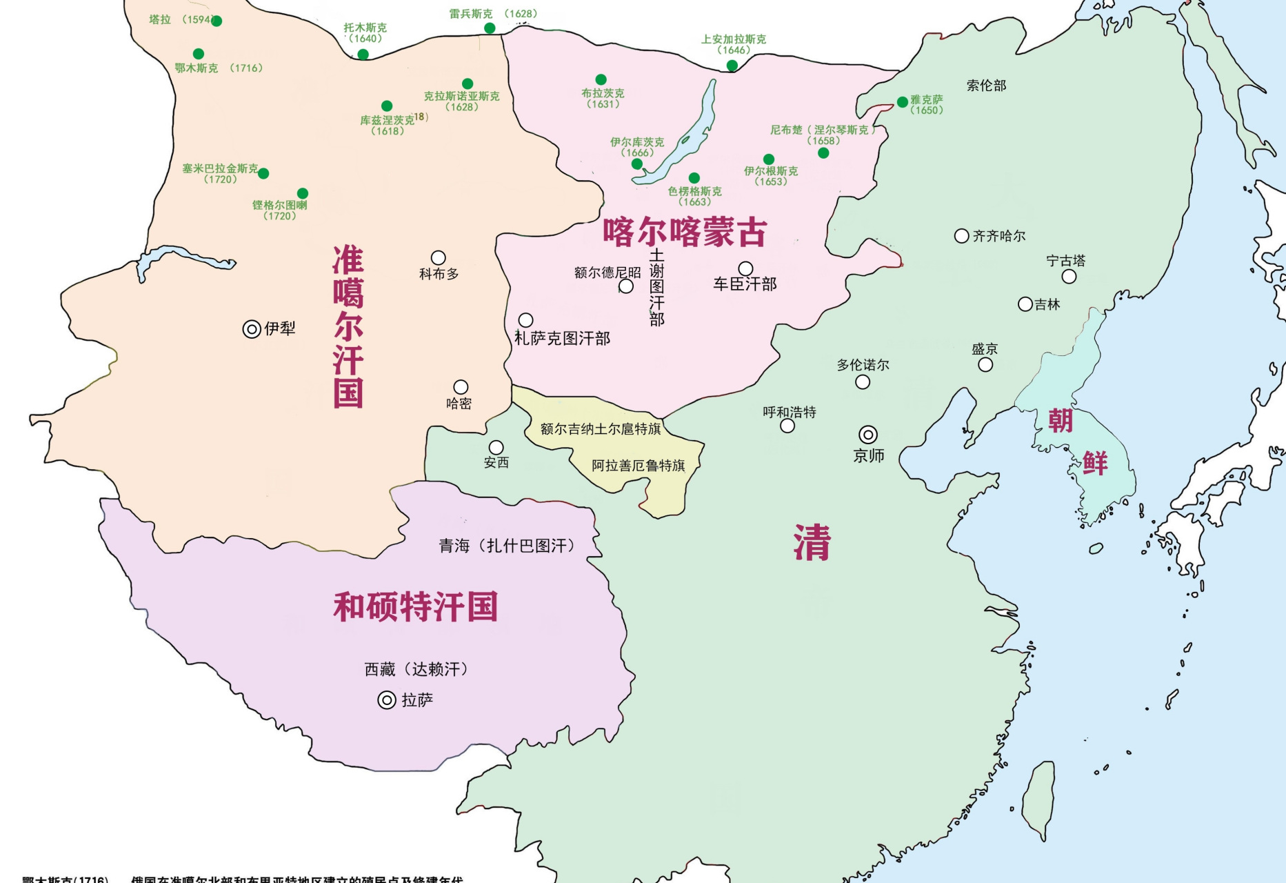 这才是真正的清朝前期的地图.