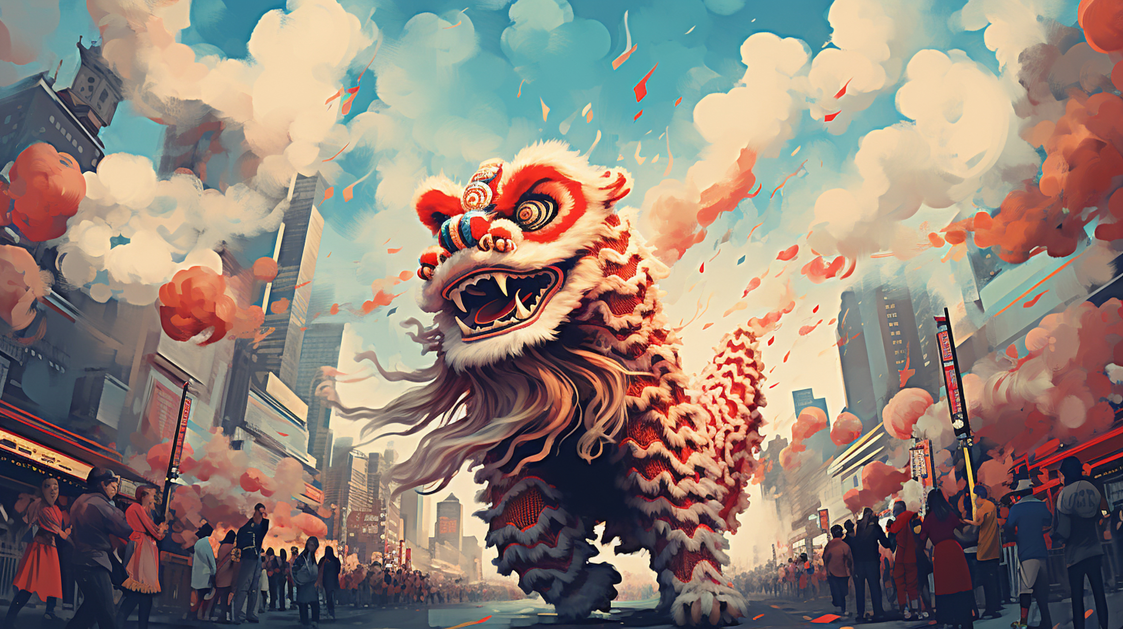 舞狮文化# #ai绘画