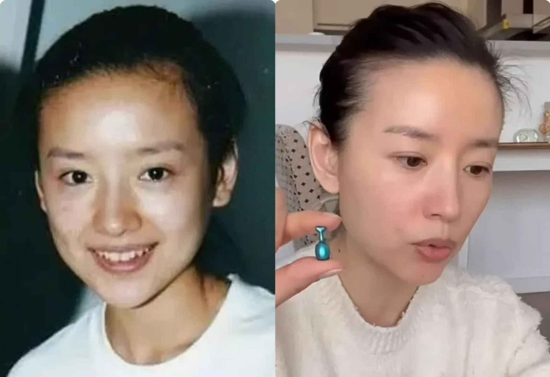 她的发际线是方形的,很有辨识度.[开心][开心]