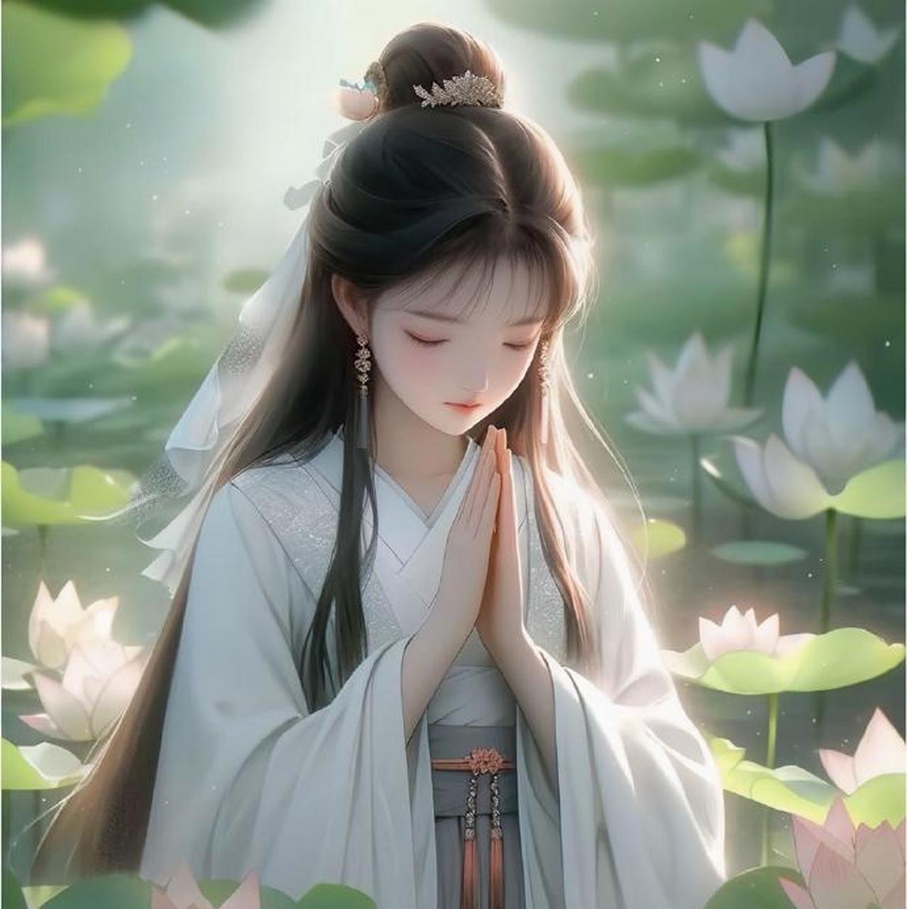 q版古风佛系少女祈福头像. 67#亚运观赛团