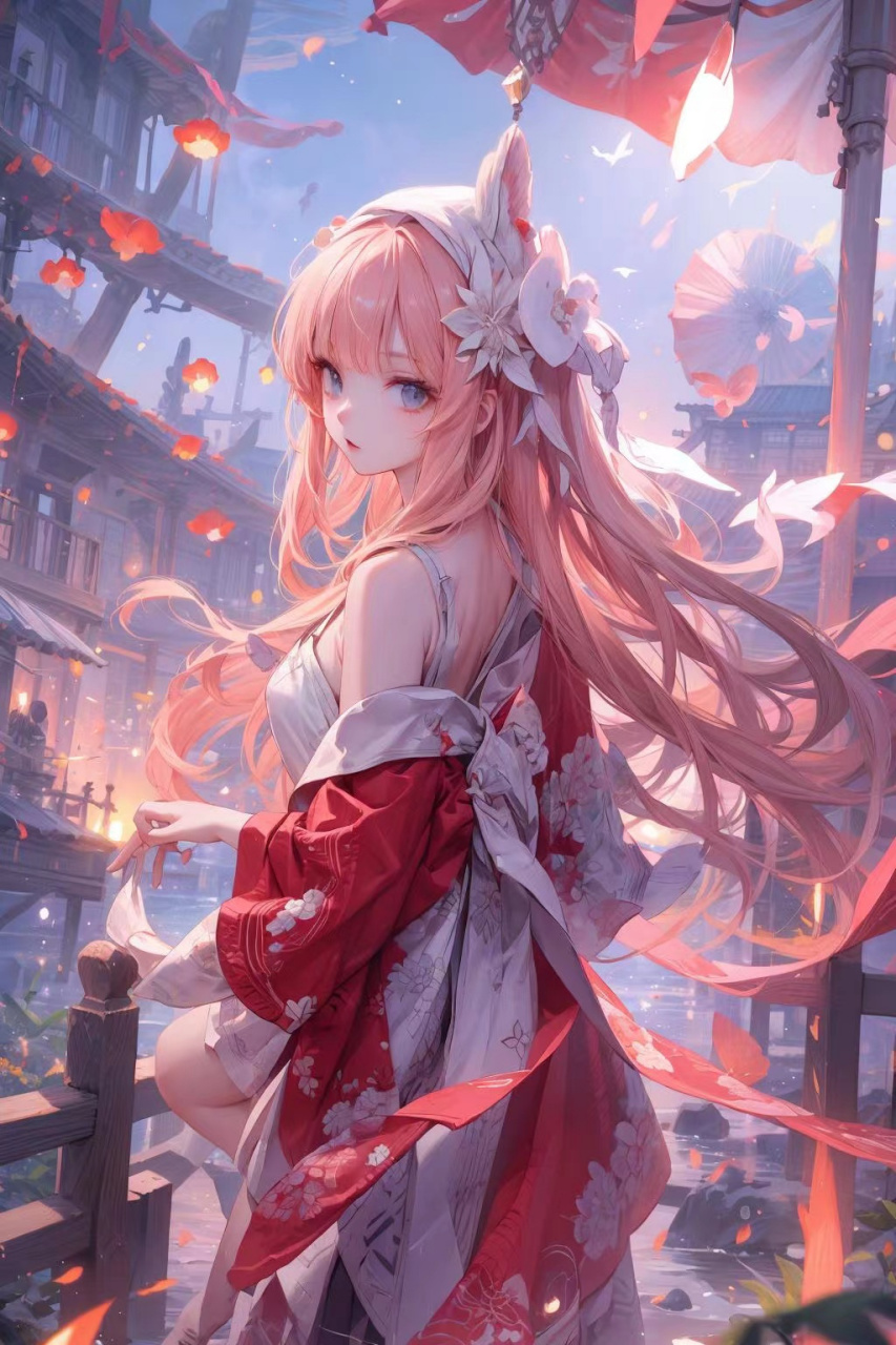 二次元唯美插画壁纸[樱花] #ai绘画