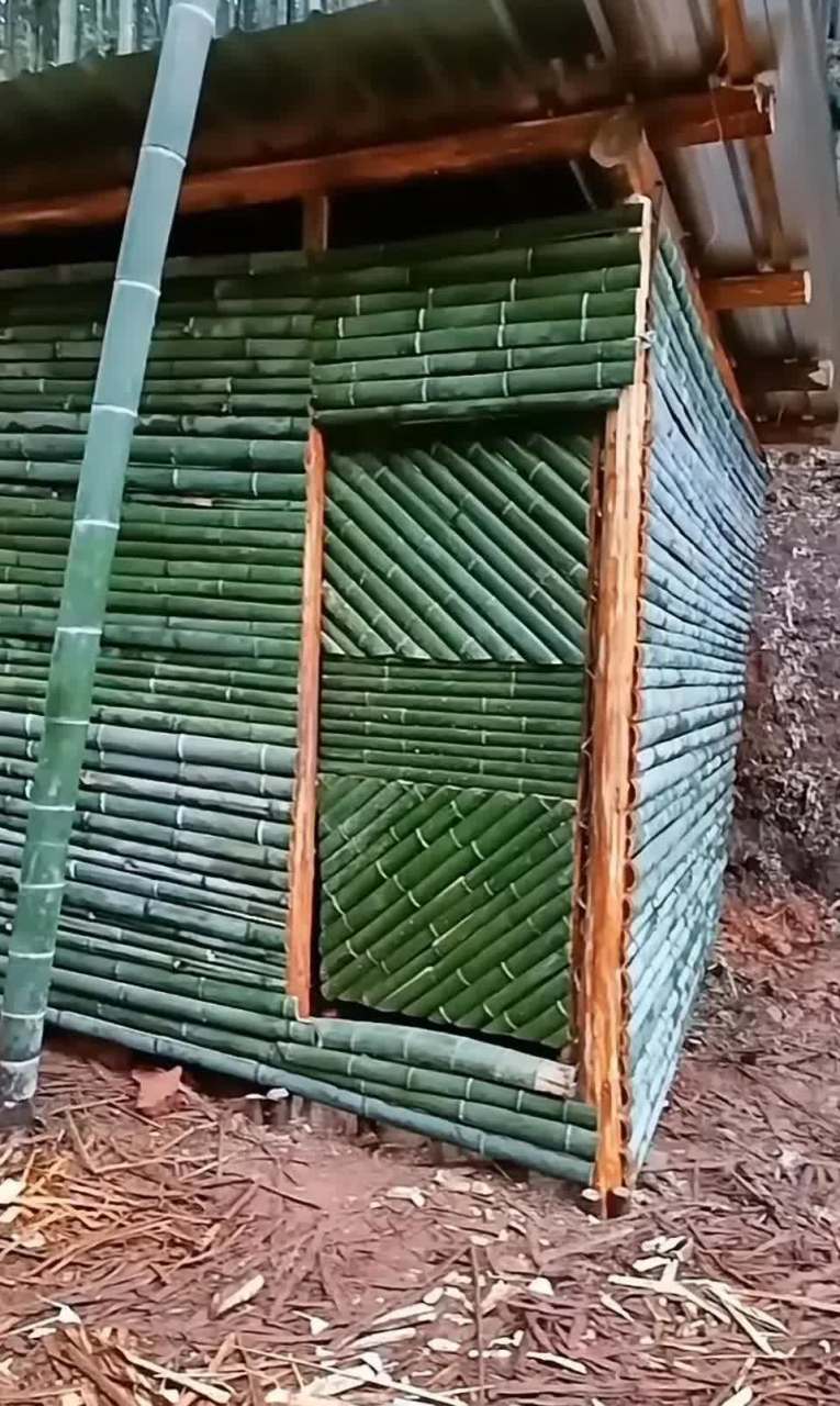 这房子修得很好. 竹房和竹床,睡在里面很舒服,真有创意![左捂脸]