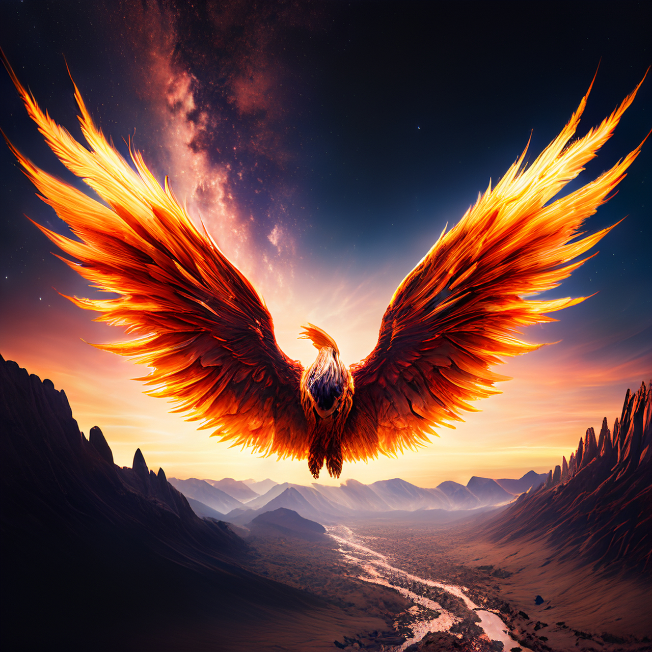 天空般的凤凰翼,美丽的星空,真的,晰度,超广角,全景,超晰度高分辨率