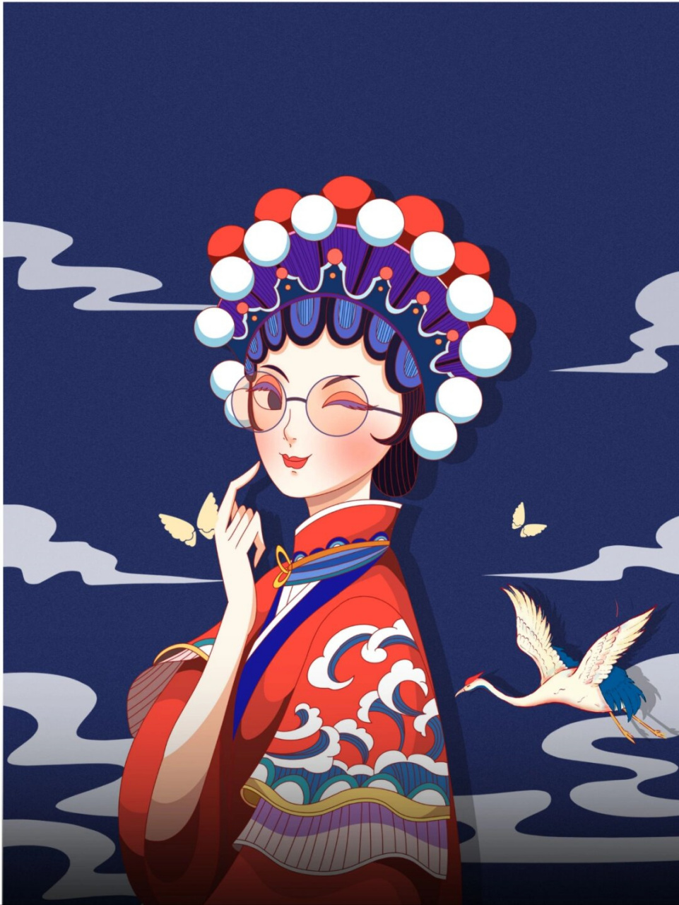 国潮风京剧人物插画素材分享  京剧作为中国的国粹和重要非物质文化