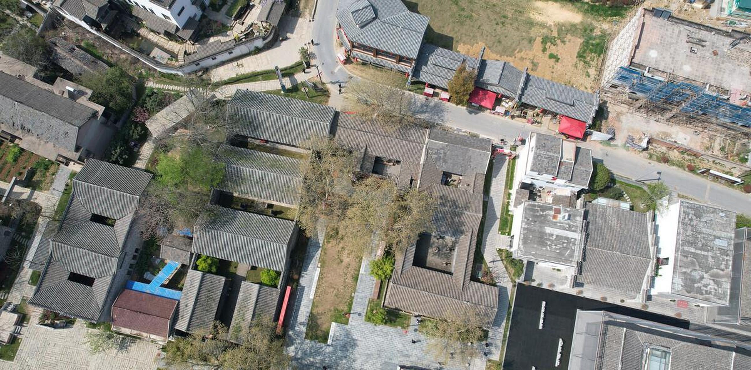 2023年4月1日,周末,航拍合肥市肥东县江淮侨乡六家畈,游古民居群,心泊