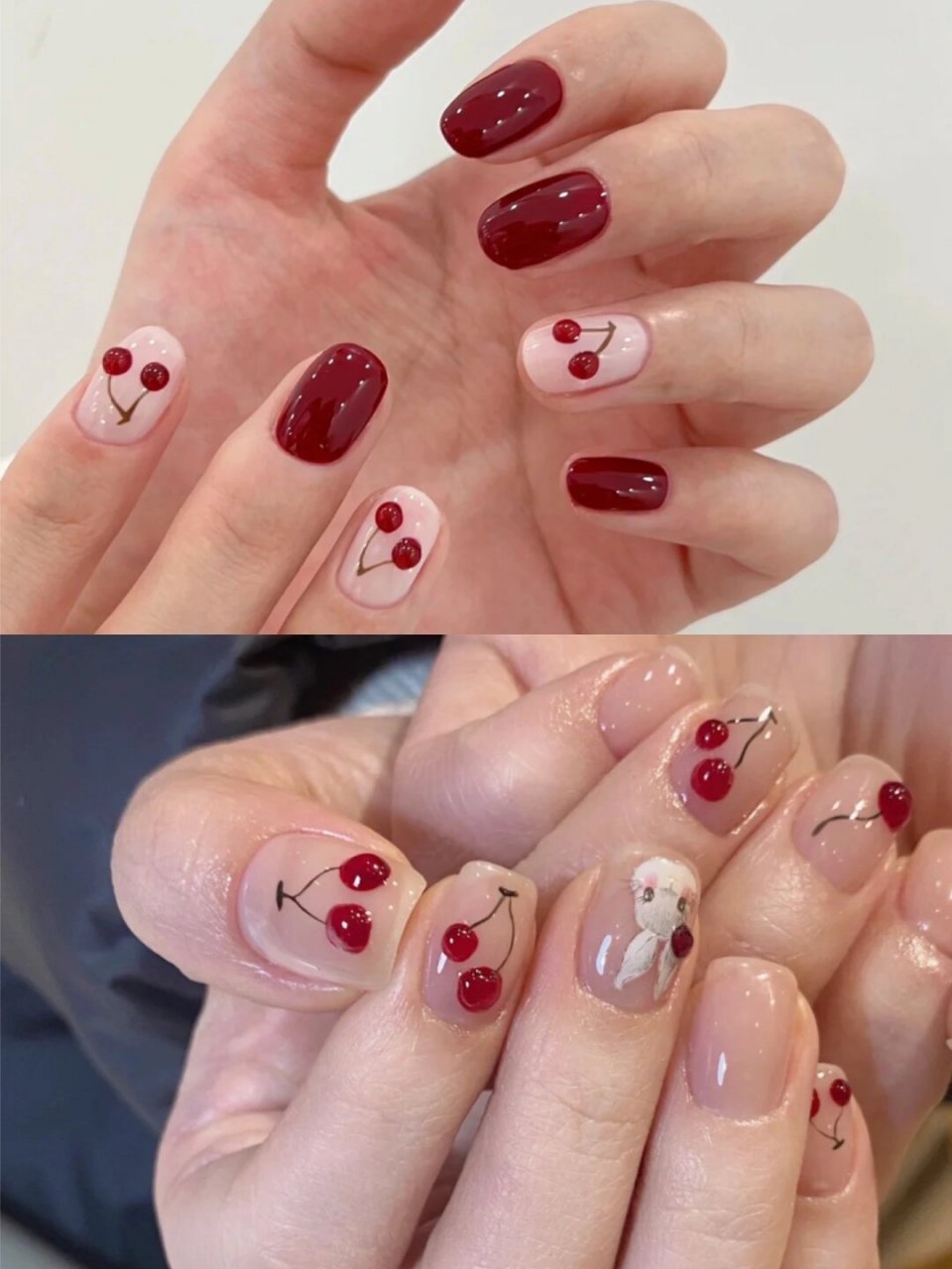樱桃夏日美甲 少女心爆棚   春天的步伐轻轻踏过,夏日的樱桃已在指尖