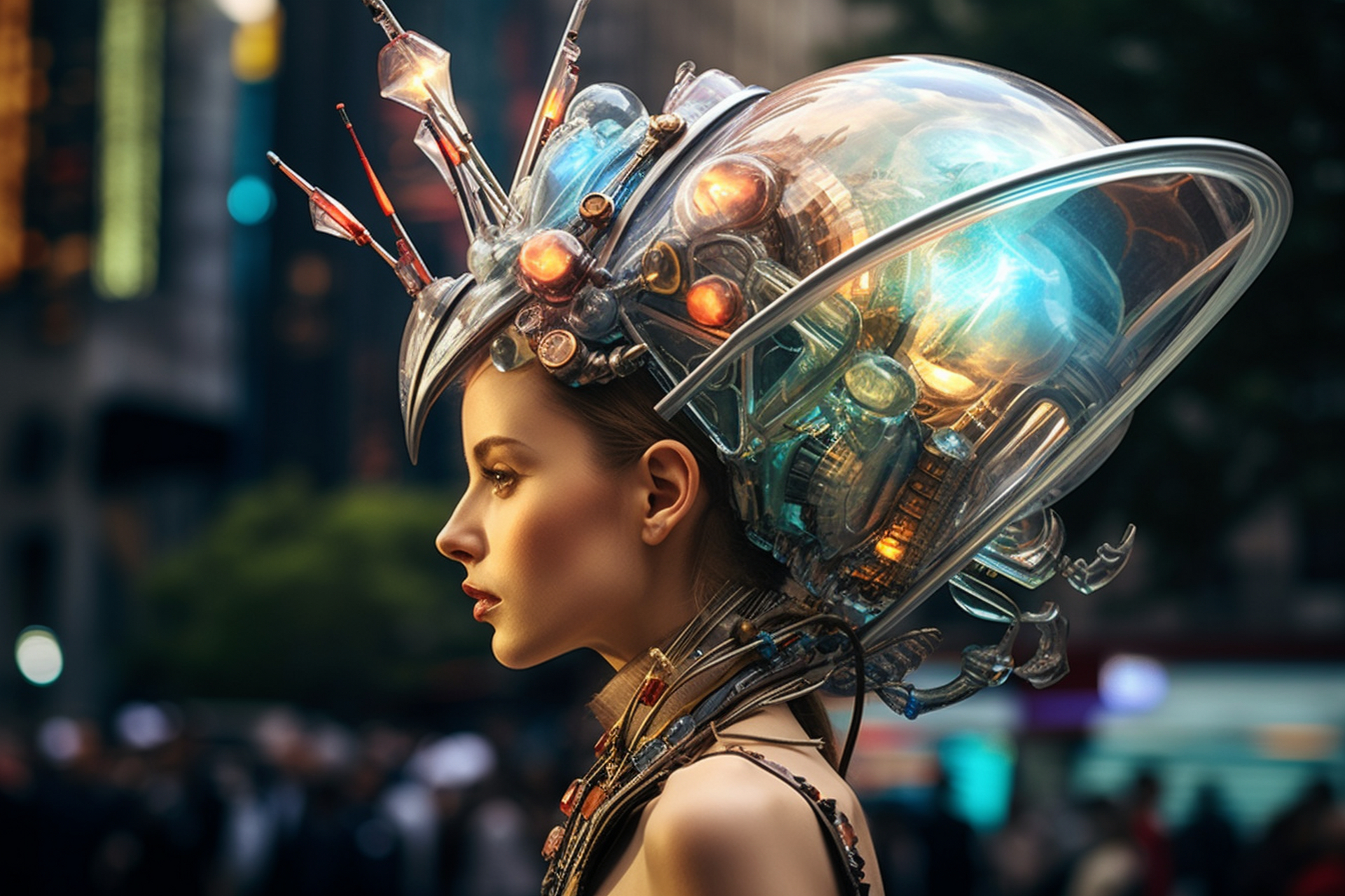 科技感的华贵,未来人工智能的华丽装扮!#ai美女#