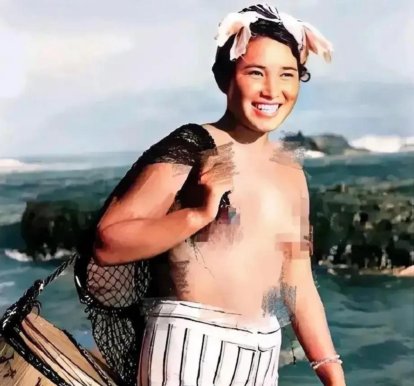 一位上世纪40,50年代的"日本海女icon".