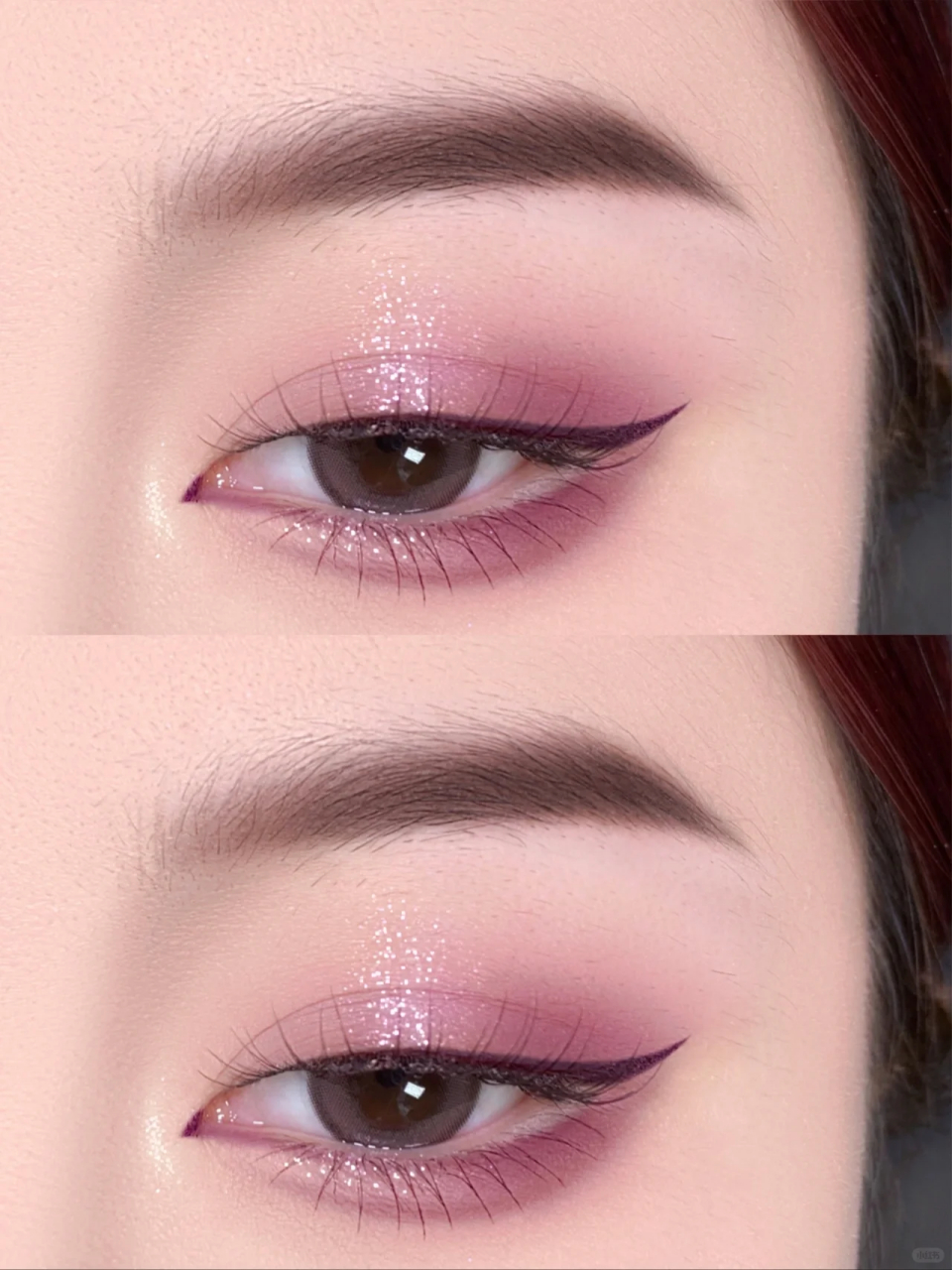 微醺玫瑰紫氛围感眼妆无辜纯欲猫系眼妆6015 今天画了一个敲有